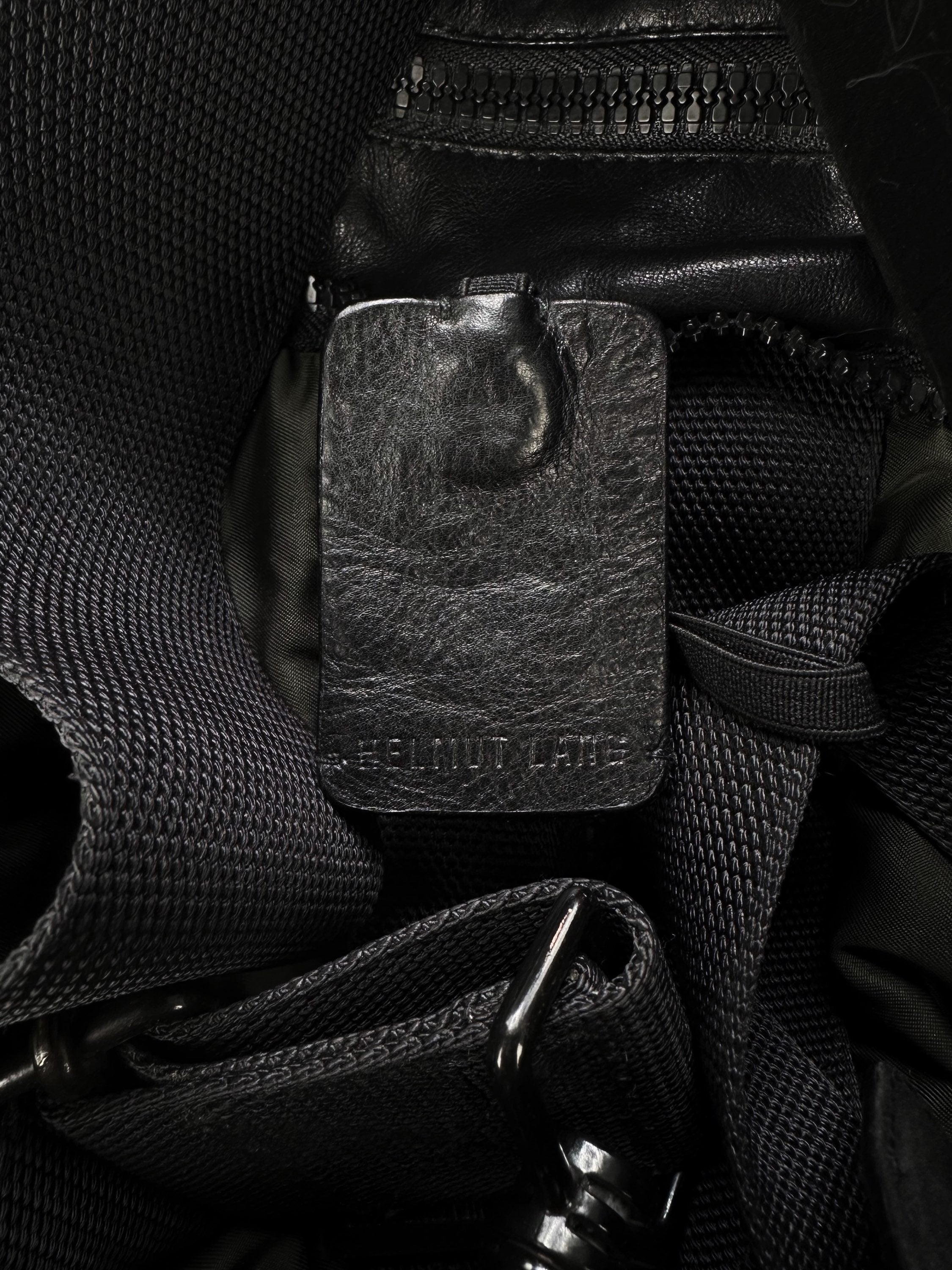 1999 Helmut Lang Transformable Black Leather Shoulder / Duffle Bag