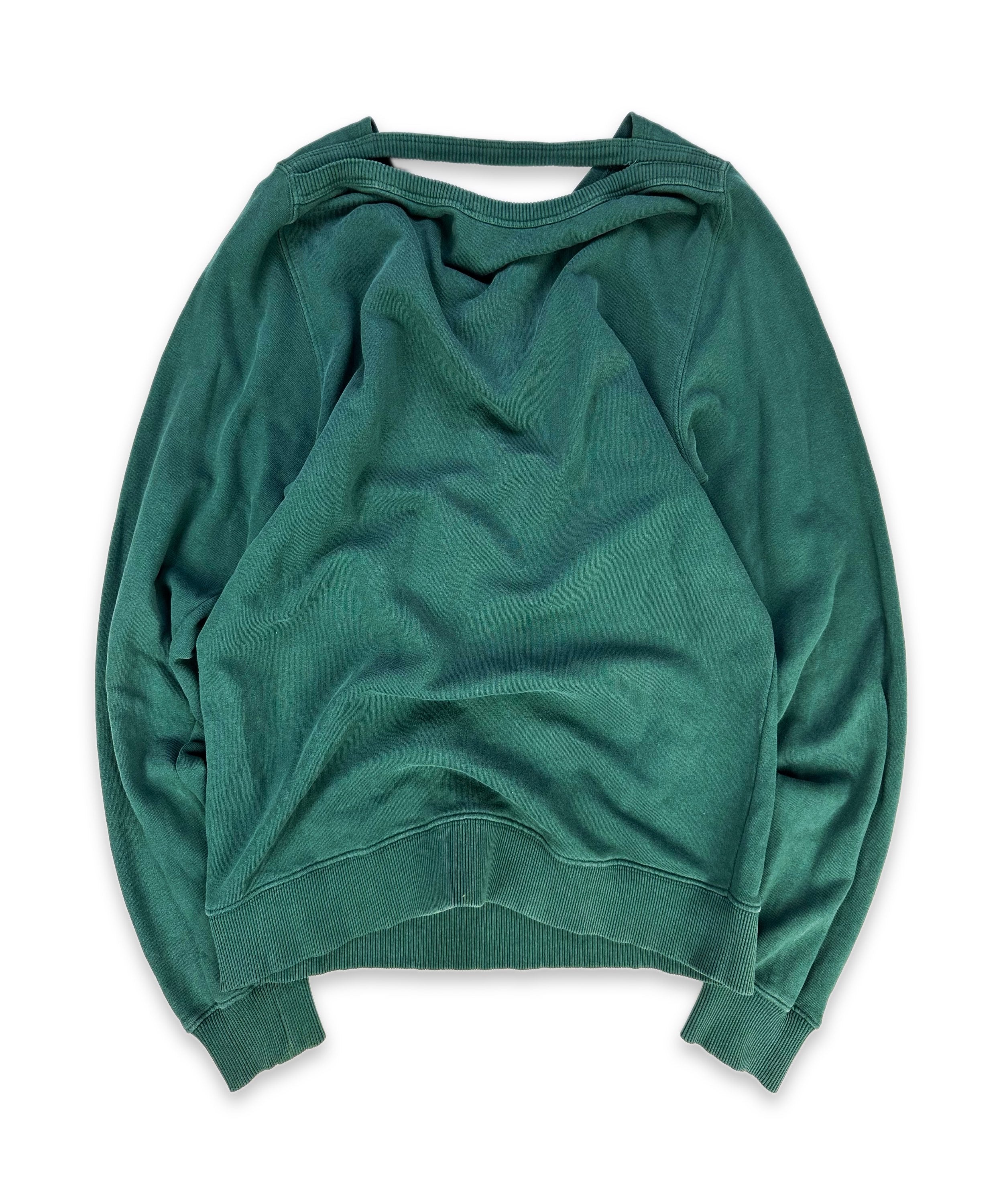 SS08 Raf Simons ‘Cut Out’ Teal Slit Collar Crewneck