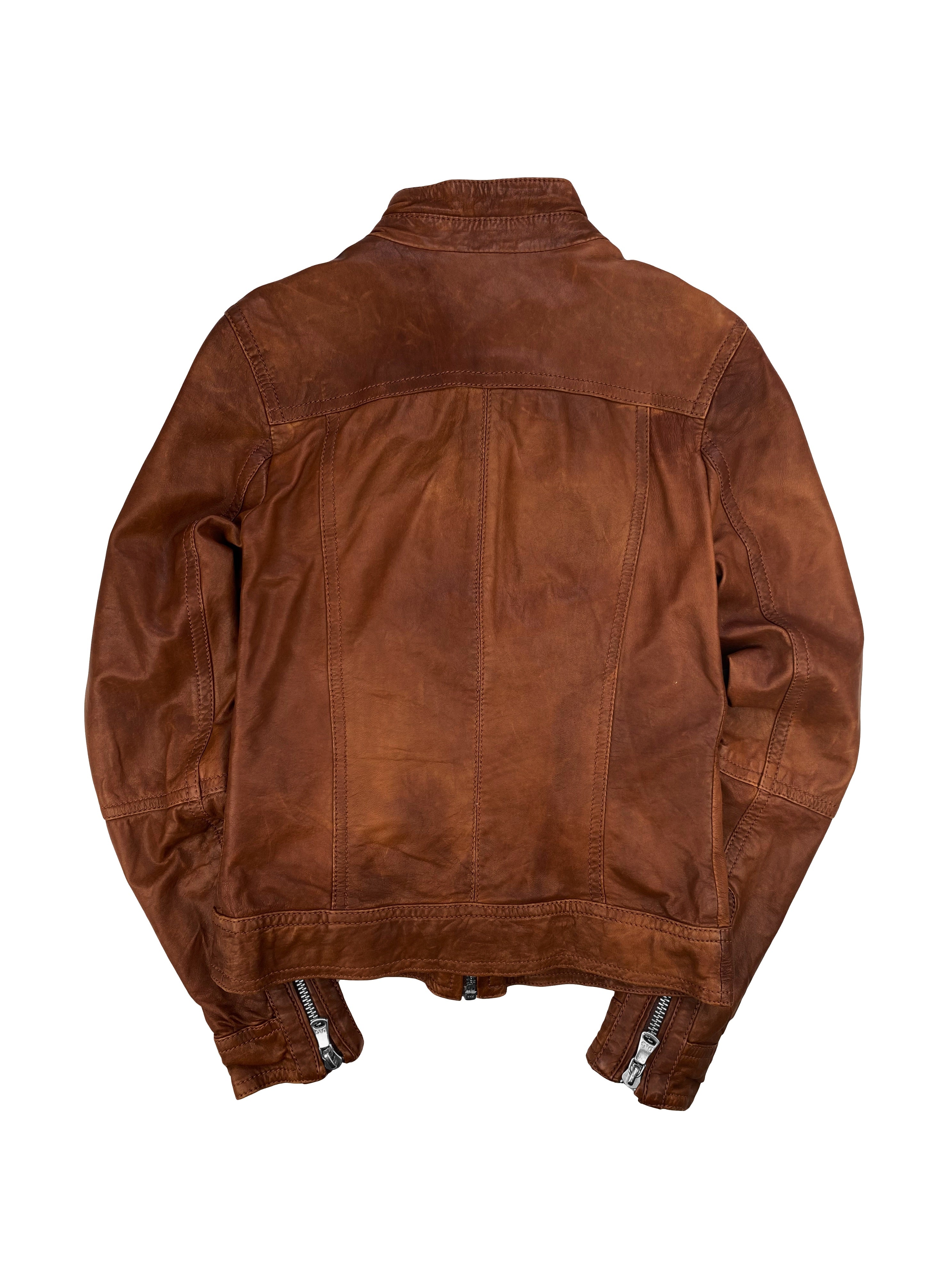 Dolce &amp; Gabbana Leather Metallic Multi Pocket Cargo Jacket