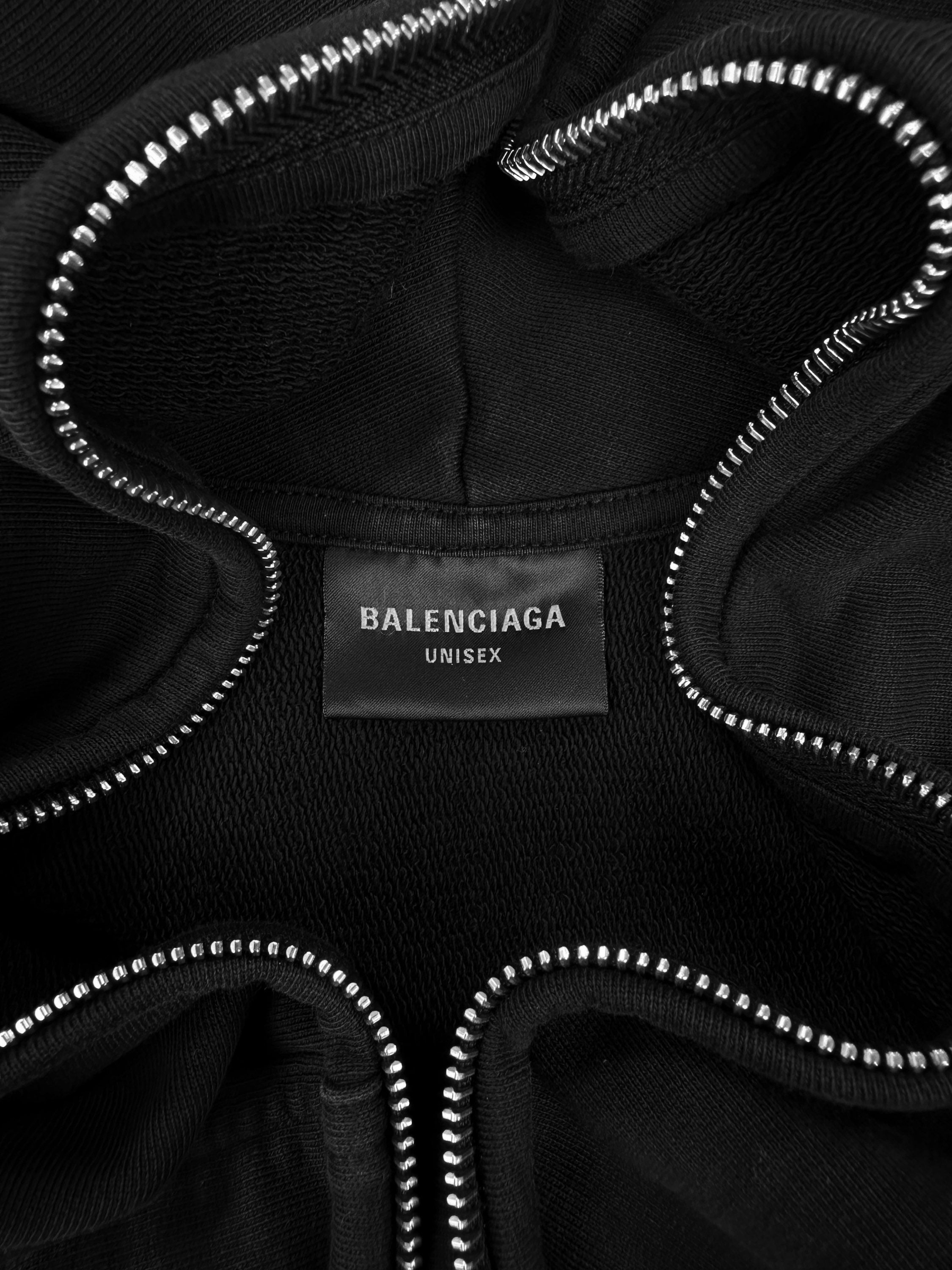 SS23 Balenciaga ‘Mirror’ Mud Show Reverse Logo Zip-up Hoodie