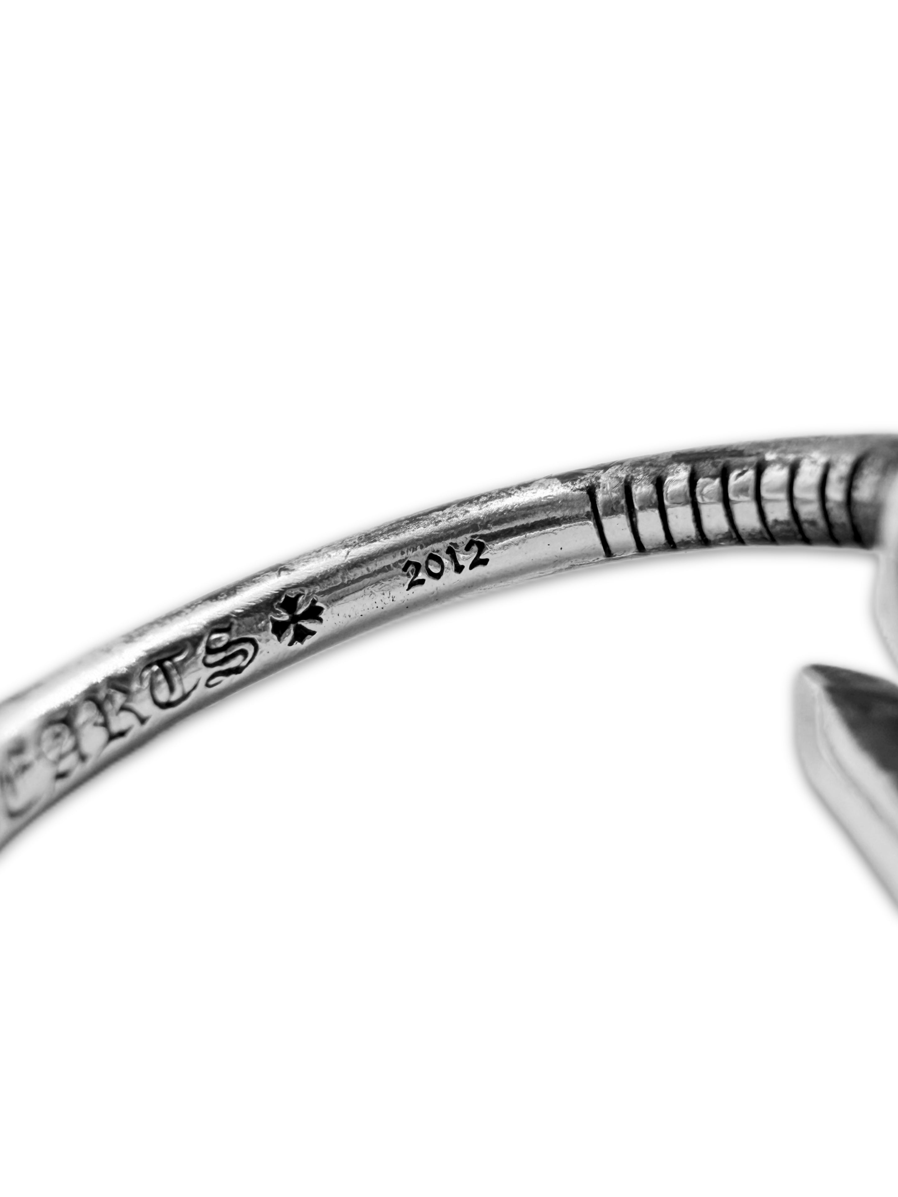 Chrome Hearts Nail Flat Head Plus Motif .925 Silver Ring