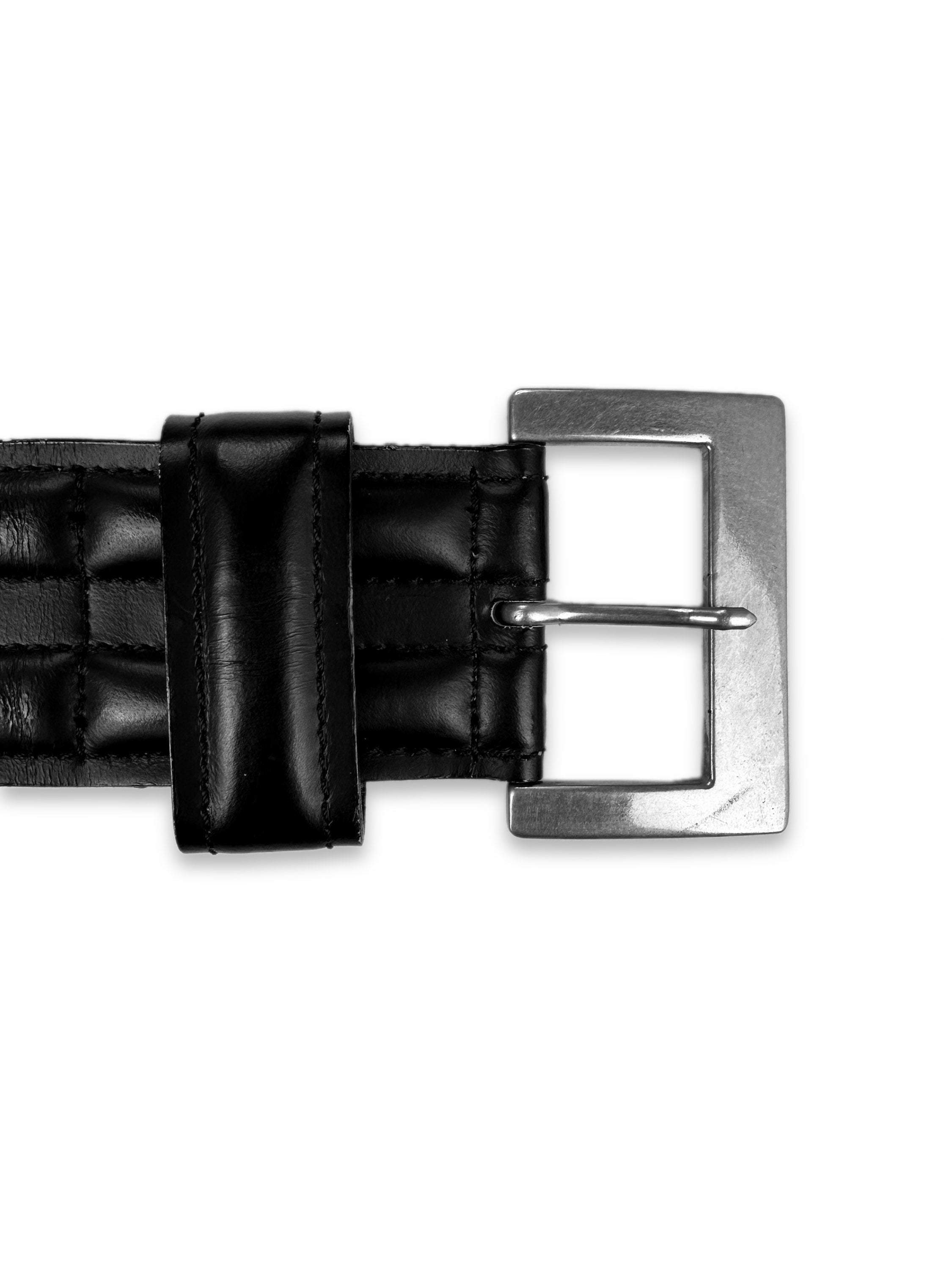 90s Issey Miyake Sport I.S Metallic Leather Belt Buckle