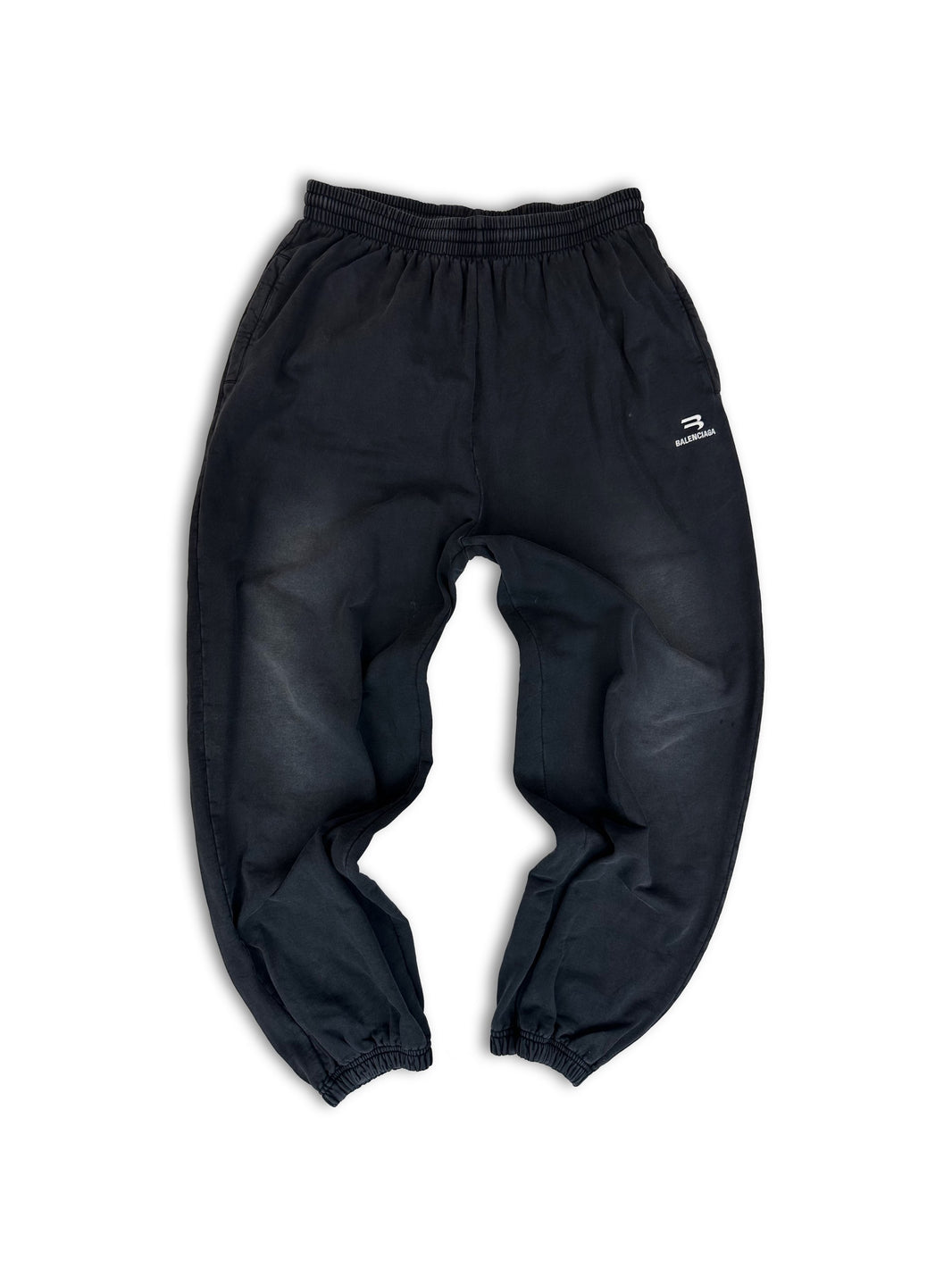 AW21 Balenciaga BB Sporty Logo Washed Cuffed Sweatpants