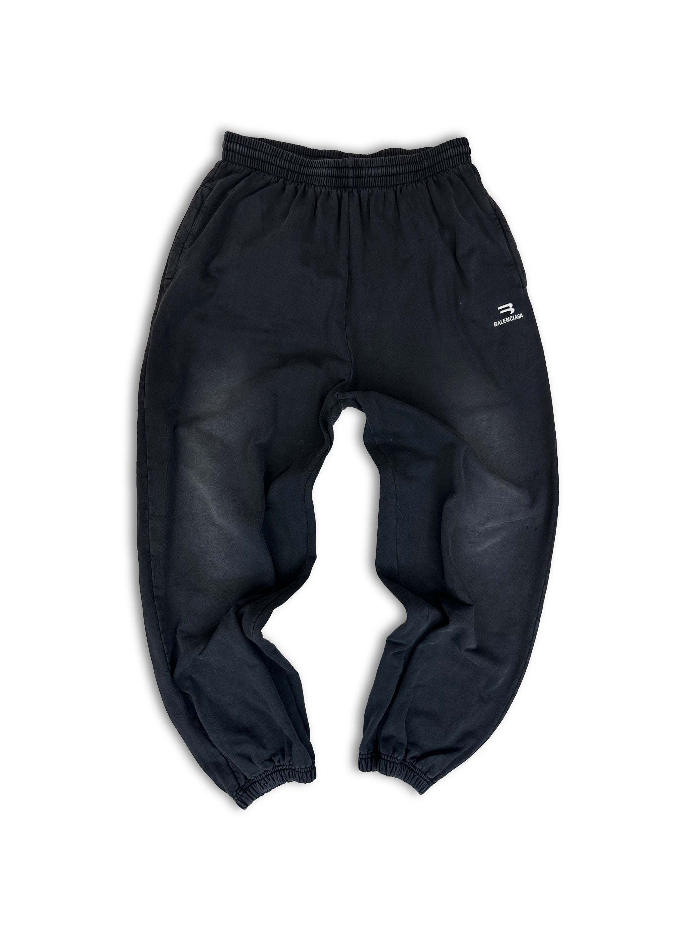 AW21 Balenciaga BB Sporty Logo Washed Cuffed Sweatpants