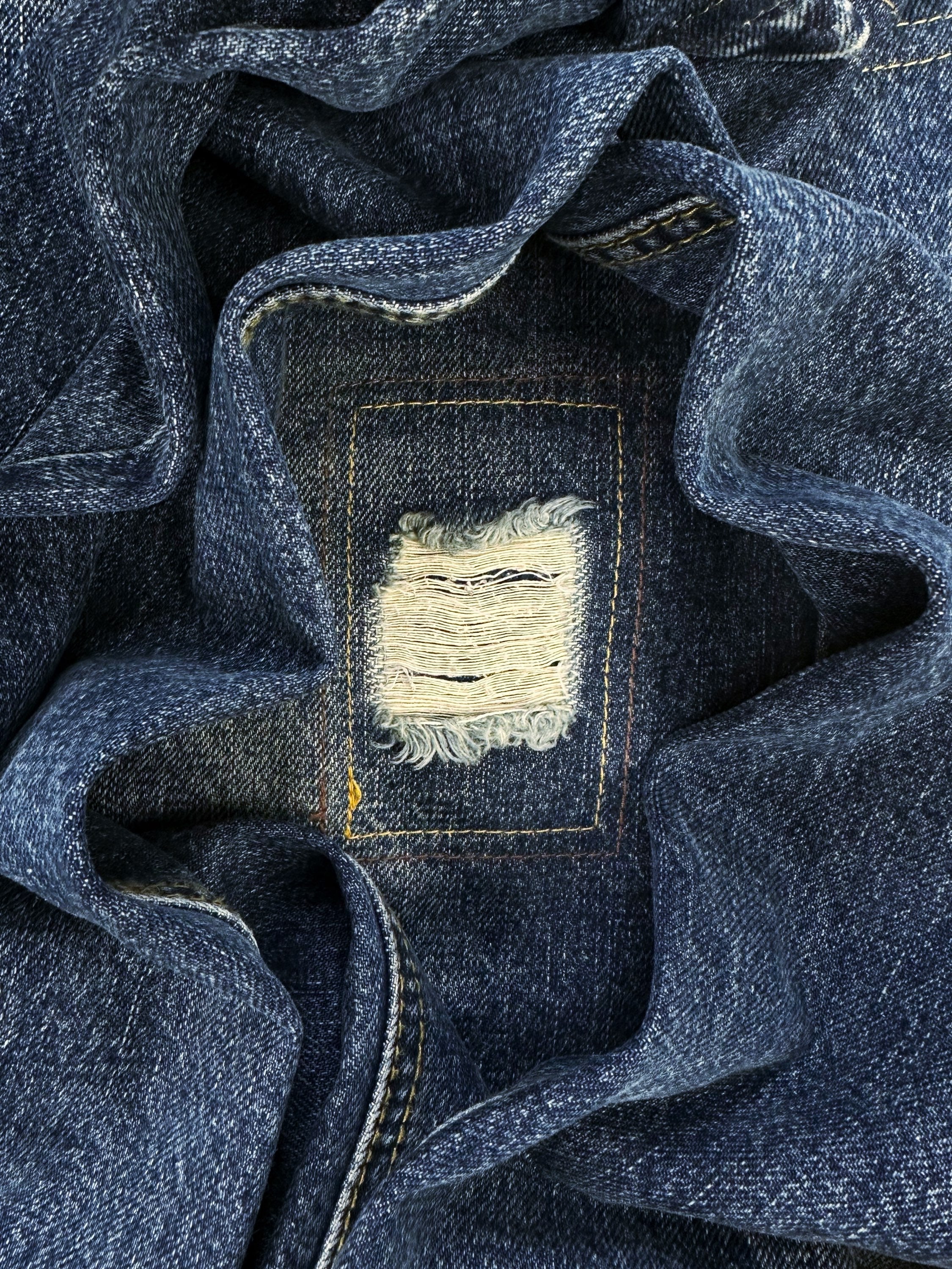 00s Dolce & Gabbana ‘Patchwork’ Wide Cut Indigo Denim