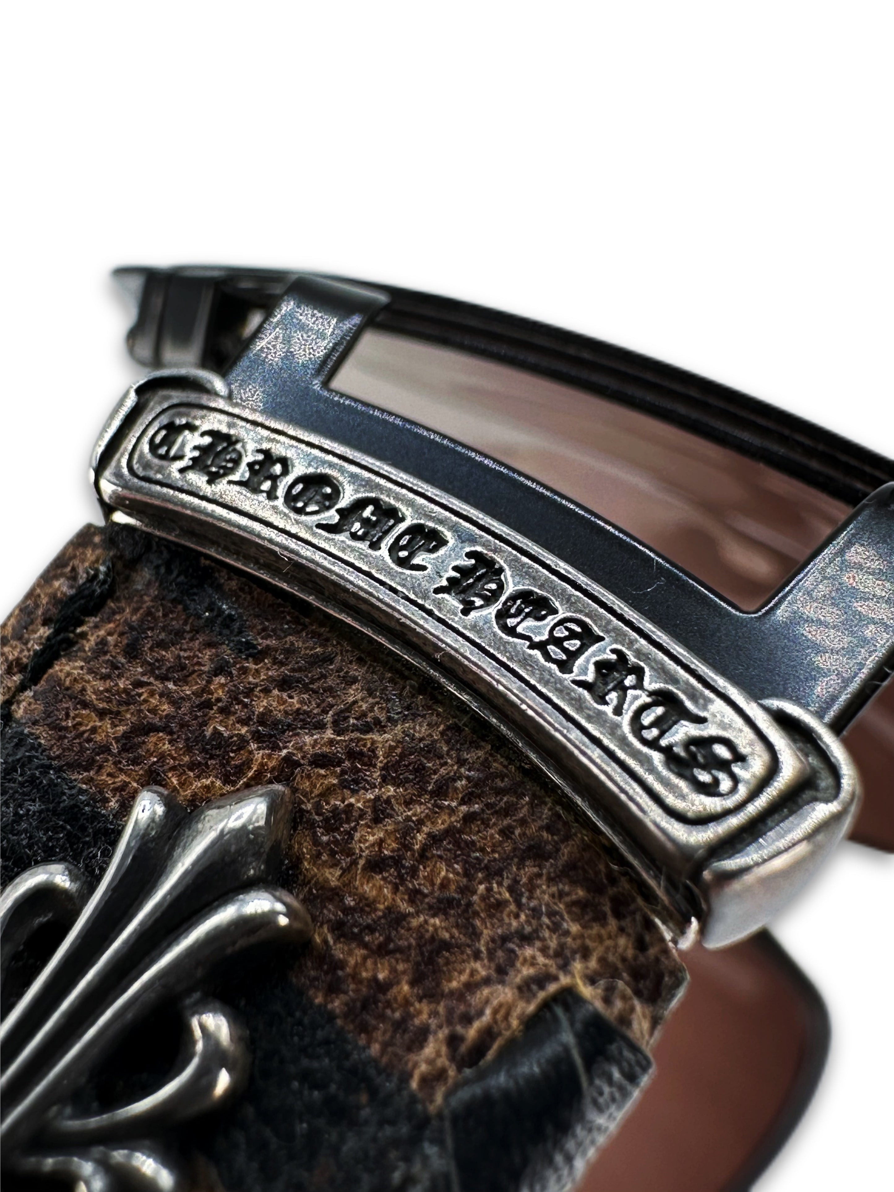 Chrome Hearts ‘Poon I’ Brown Camo Silver Scroll Logo Sunglasses