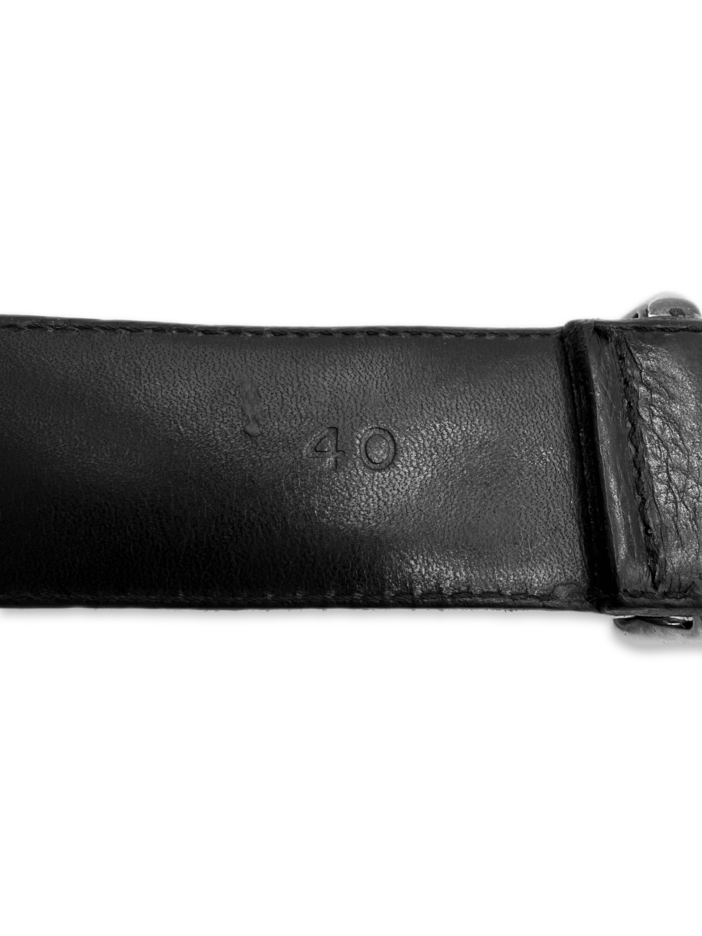 Chrome Hearts Double Roller .925 Silver Black Leather Belt