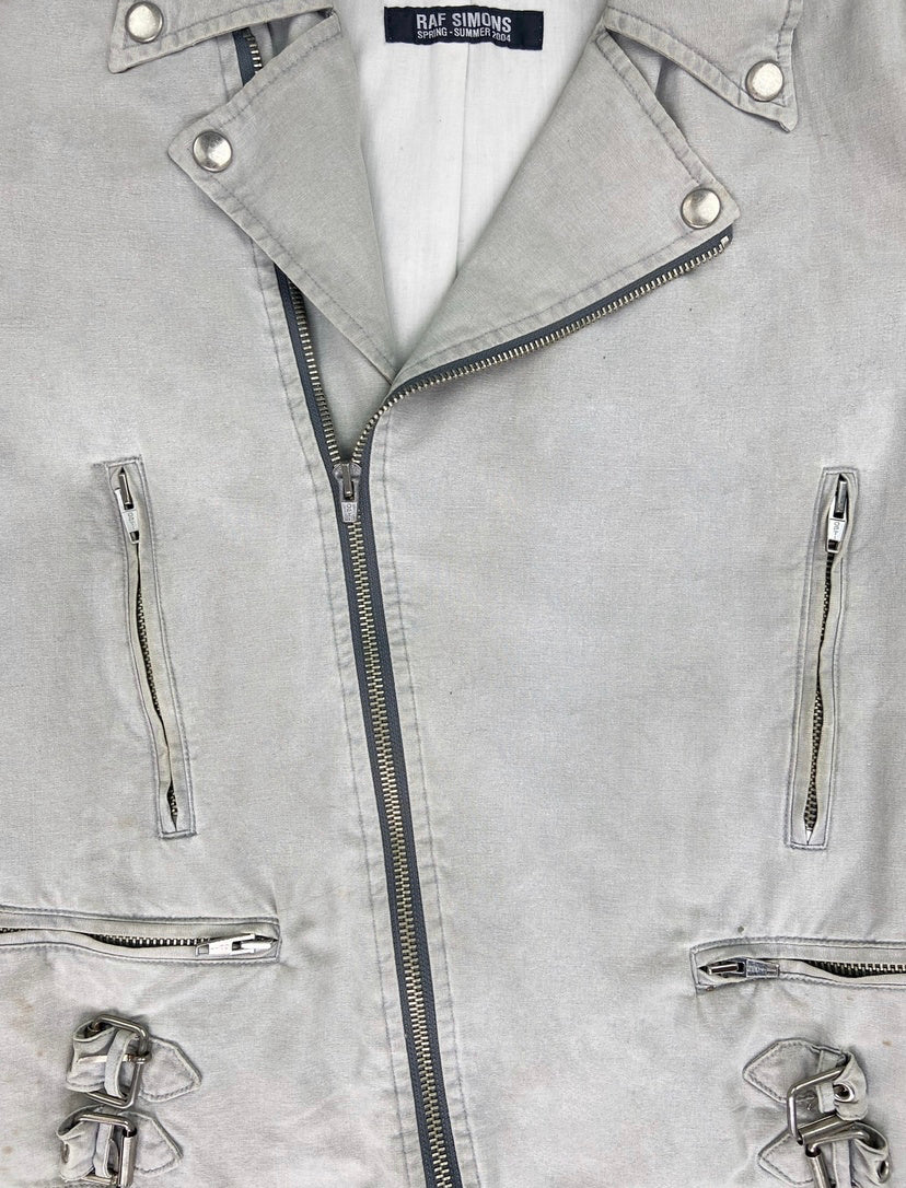 SS04 Raf Simons “MTCBU” Cotton Cargo Pocket Biker Jacket
