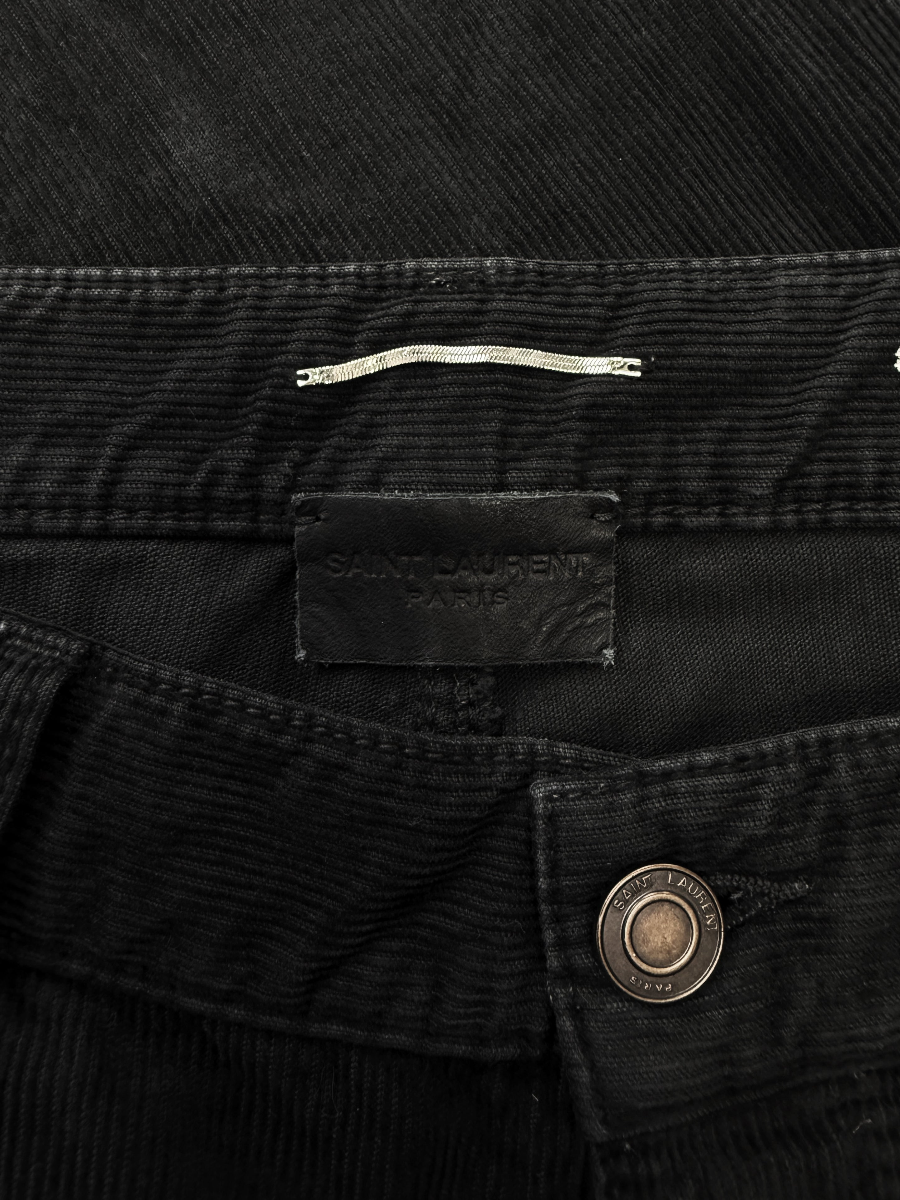 Saint Laurent Paris D02 Black Corduroy Boot Cut Pants