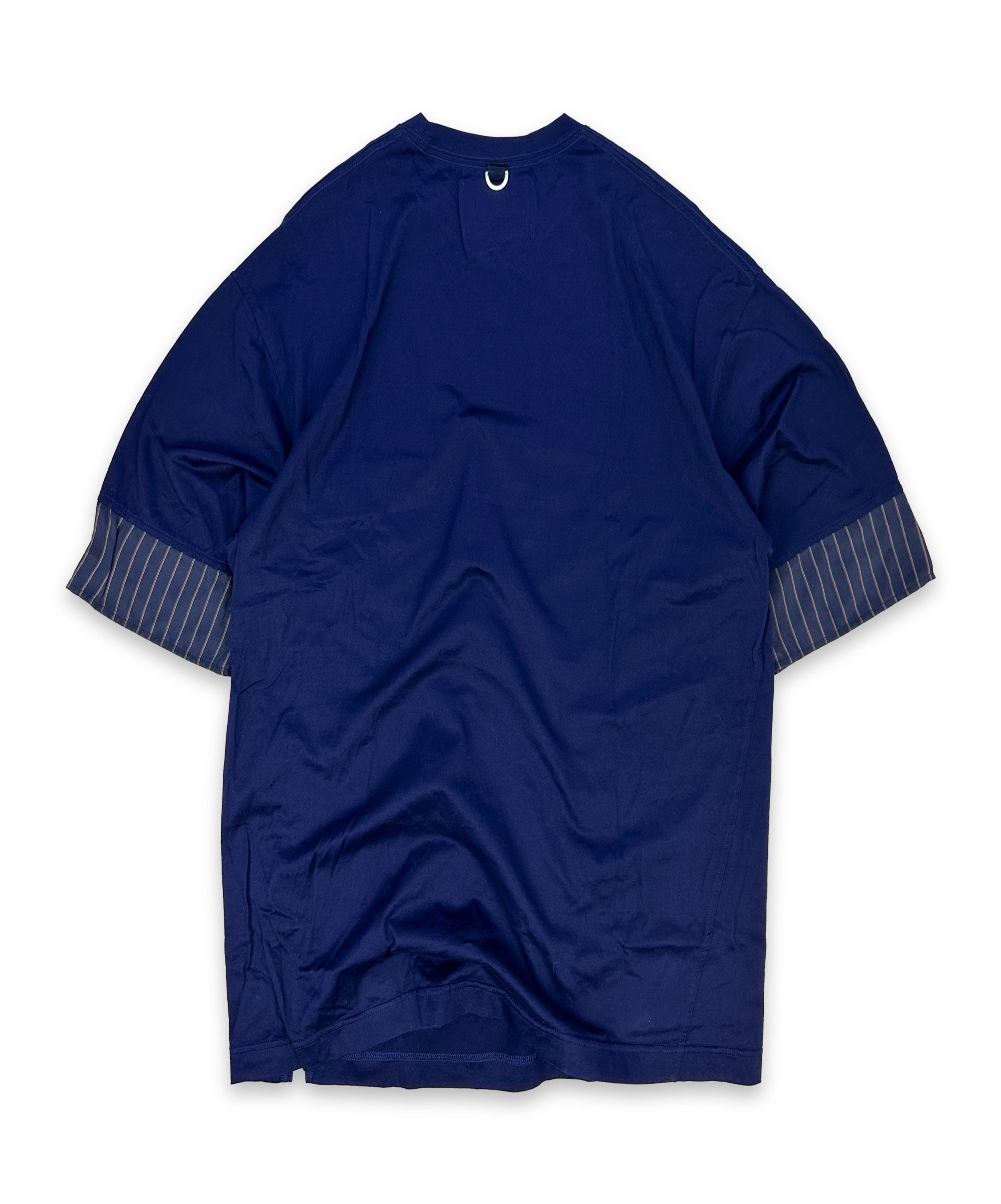 Mihara Yasuhiro Pinstripe D-Ring Navy Blue T-Shirt