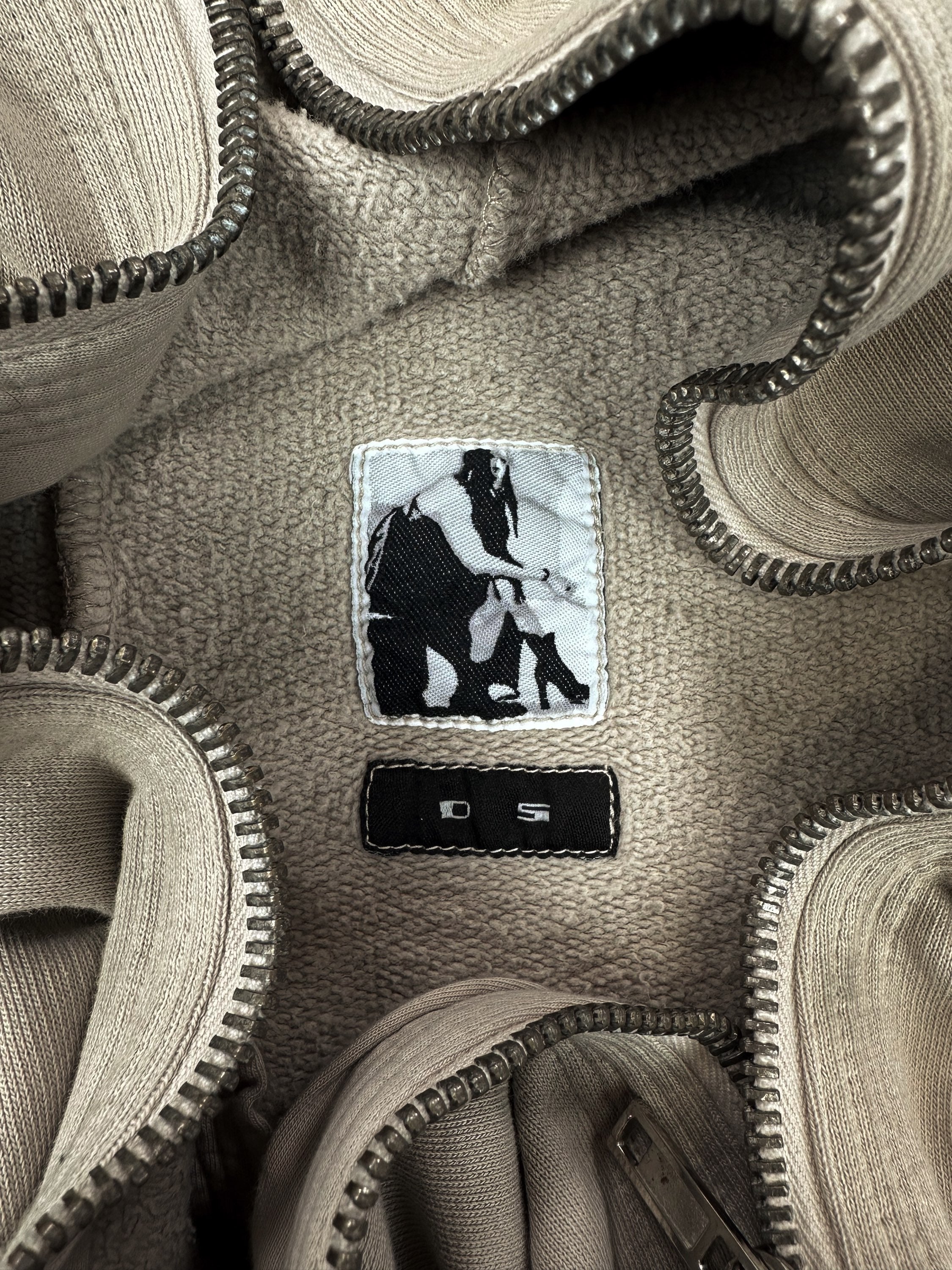 Rick Owens DRKSHDW Beige ‘Sleeveless’ Zip-up Hoodie