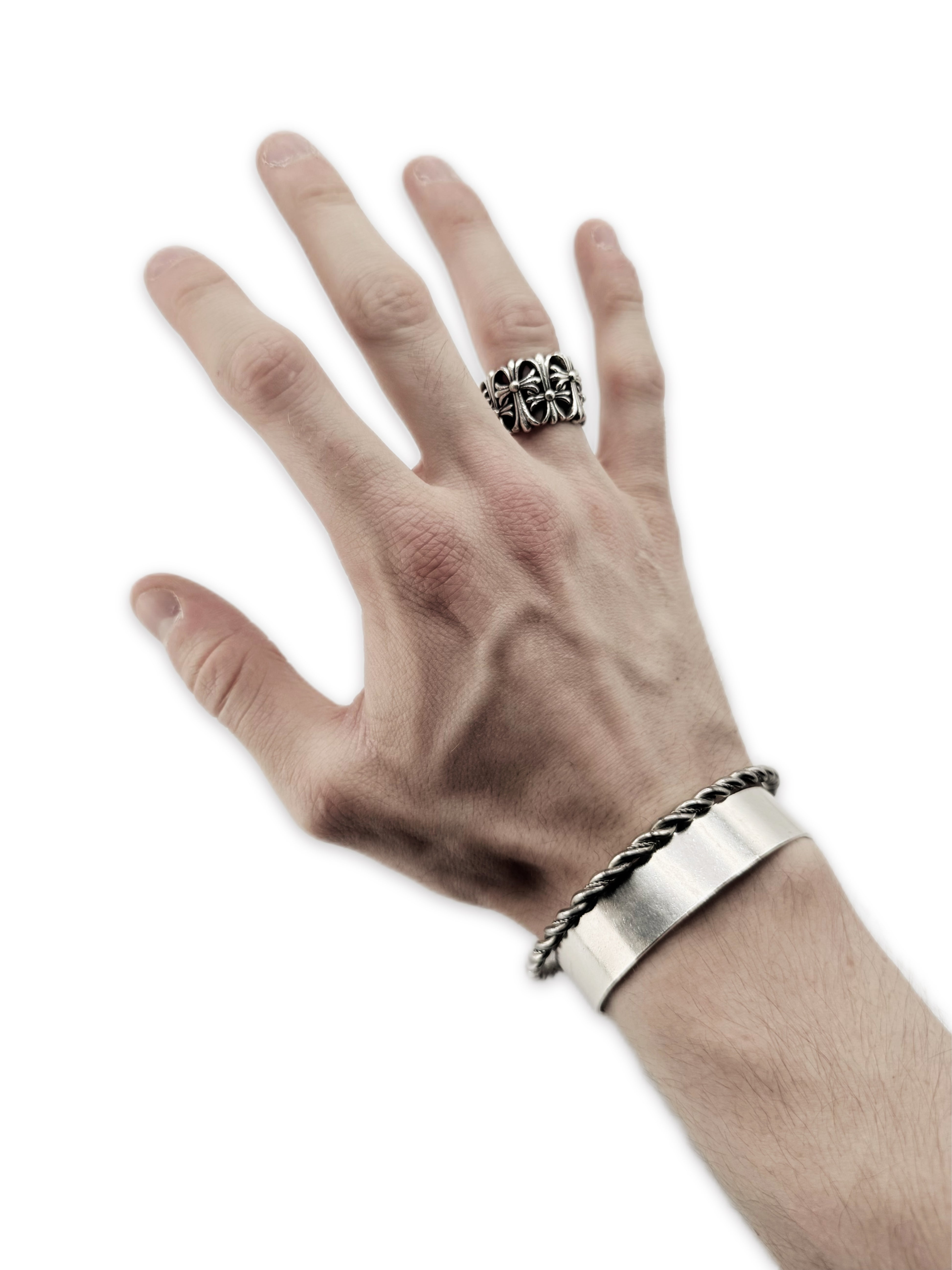 Chrome Hearts ‘Cemetery’ Cross .925 Silver Ring