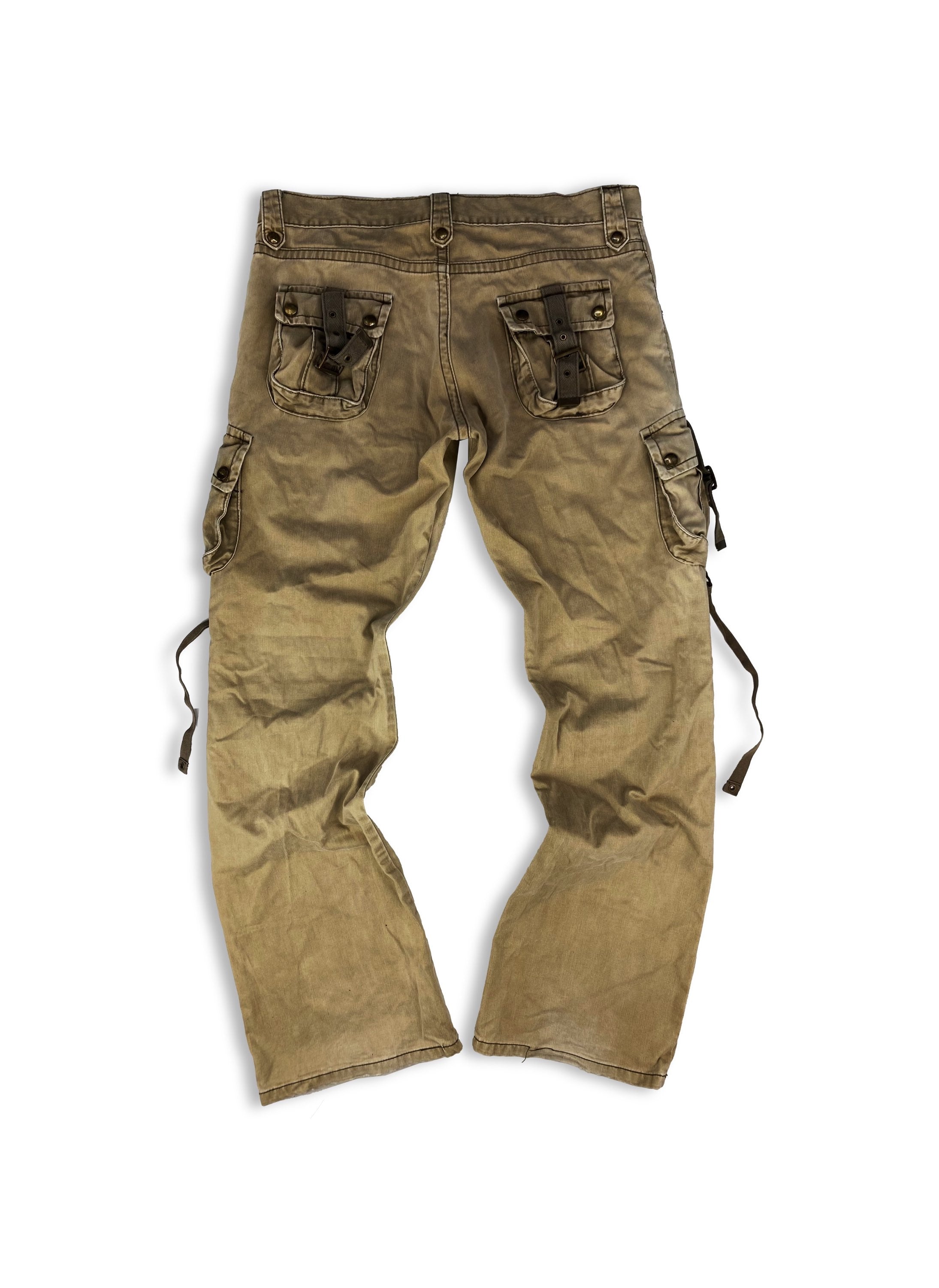 00s Tete Homme Tan Multi Pocket Bondage Carpenter Cargo Pants