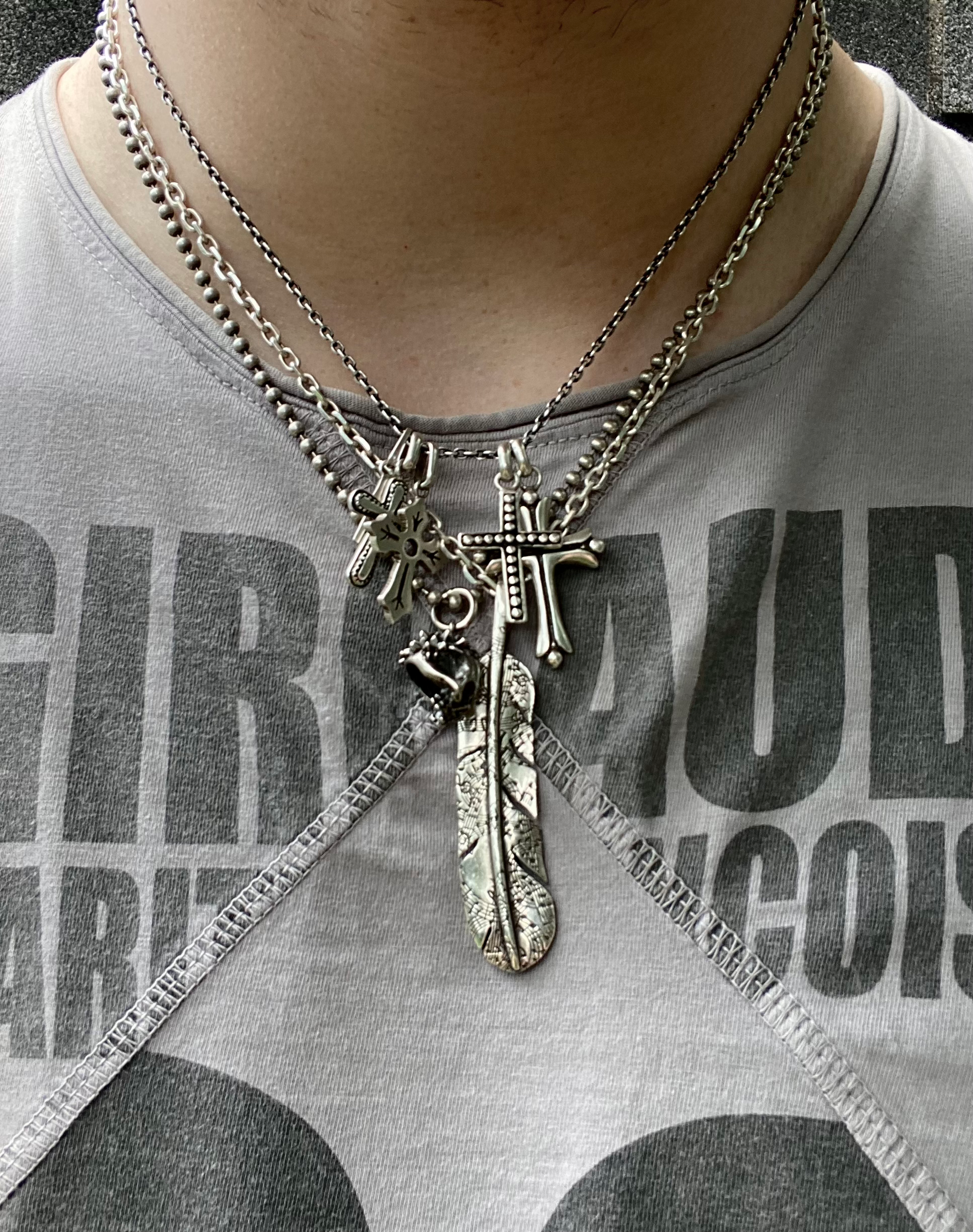 AW02 Undercover ‘Witches Cell’ .925 Silver Multi Cross Chain