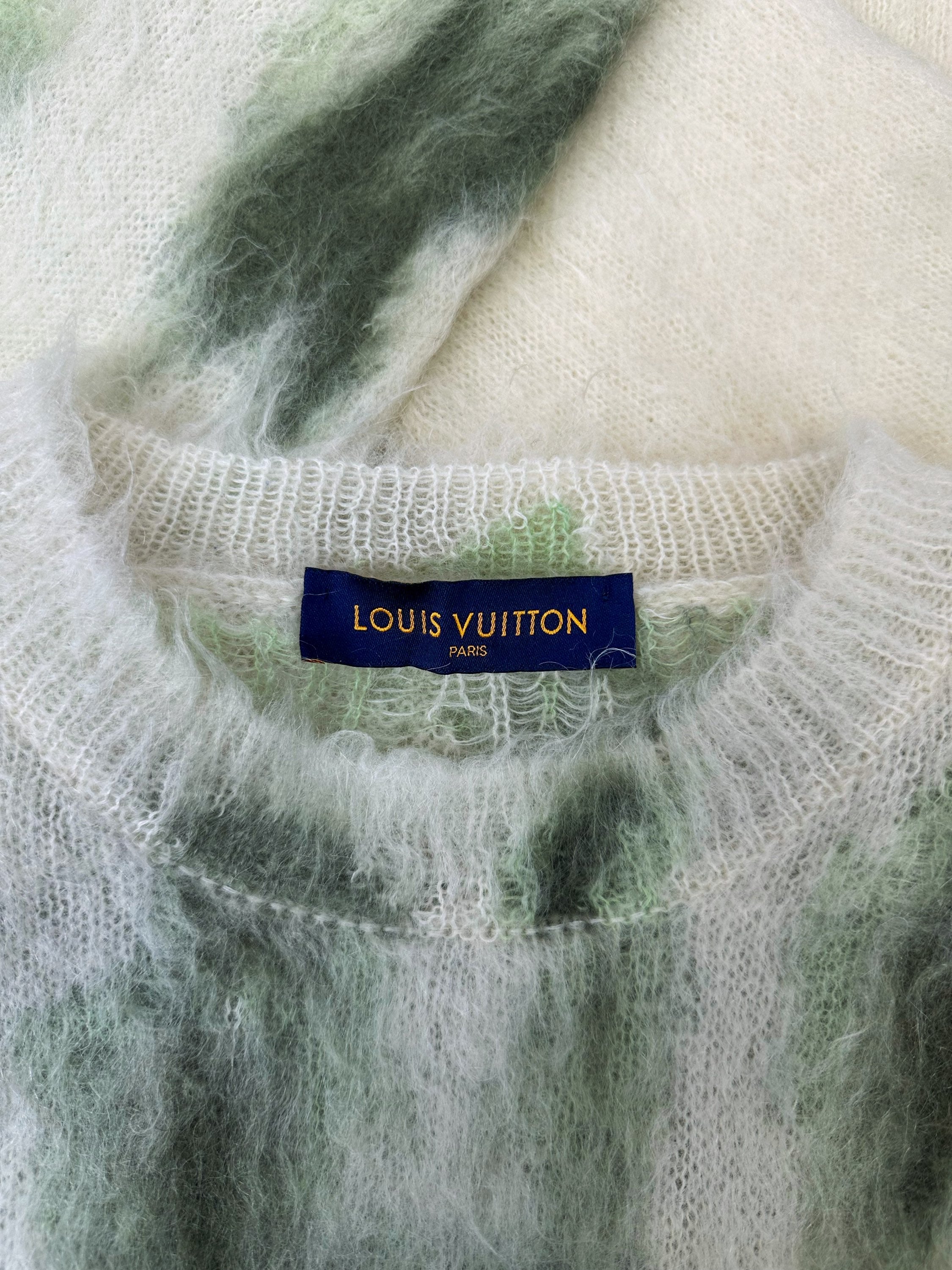 SS19 Louis Vuitton Green Rainbow Walk Knitted Sweater