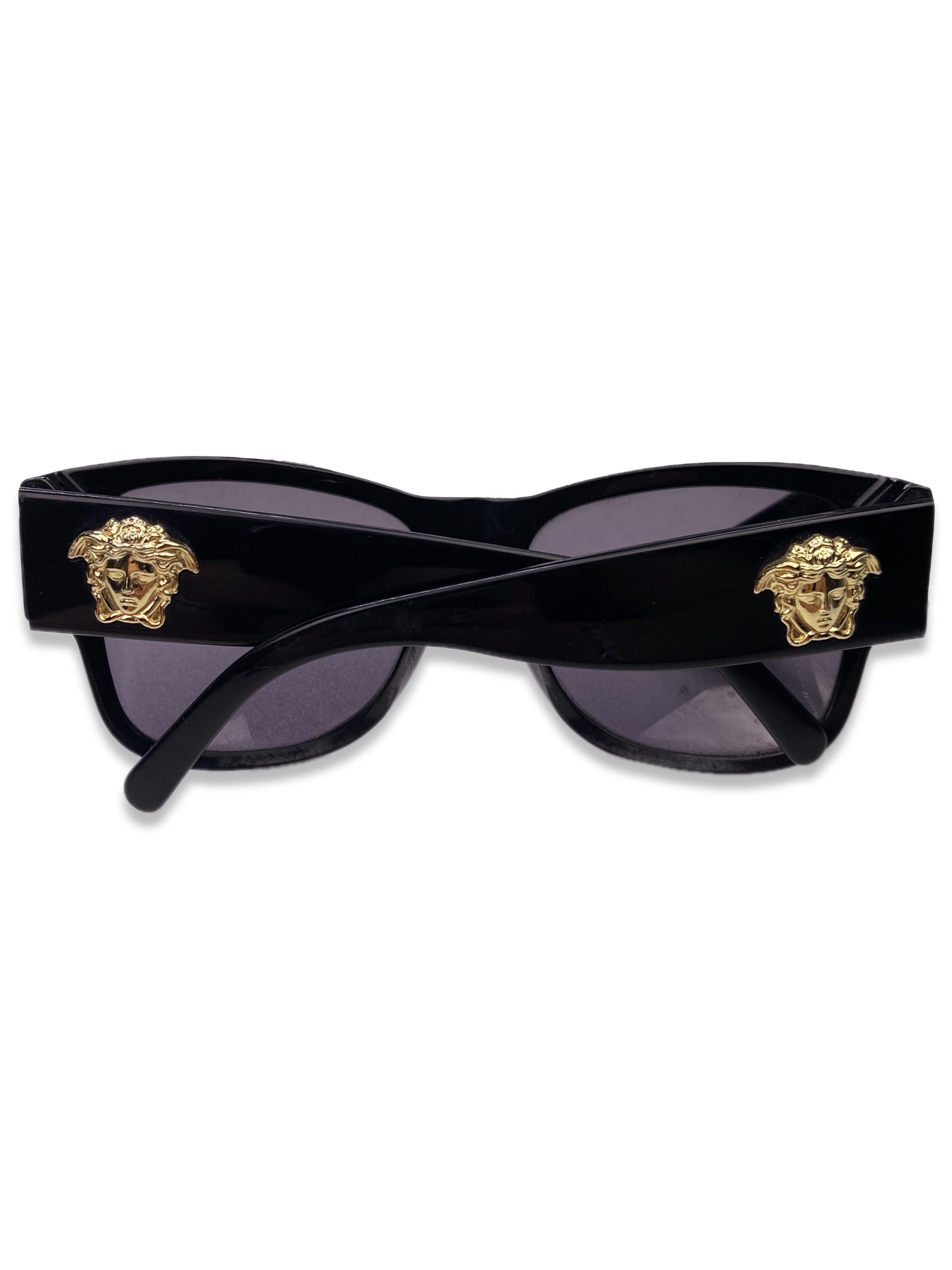 Versace Medusa Head Gold Rounded Plum Tint Sunglasses