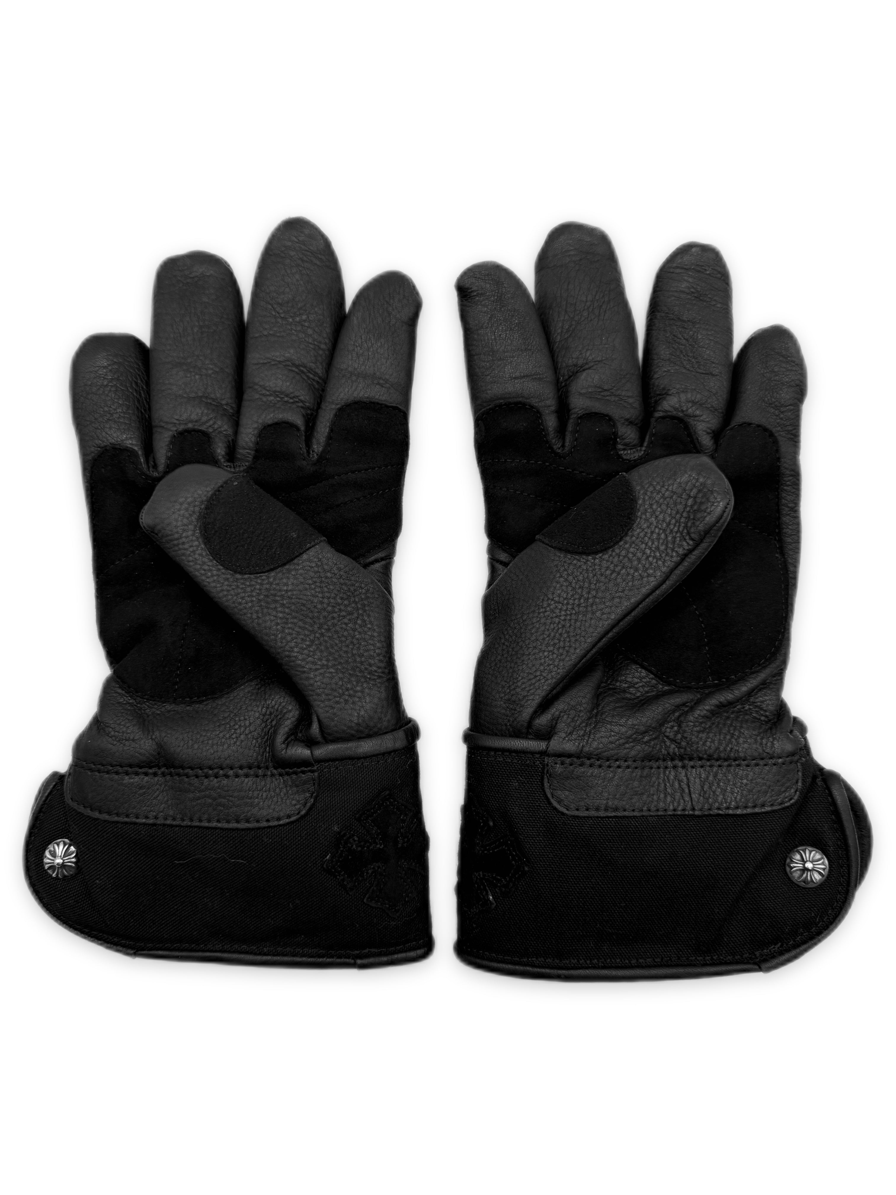 Chrome Hearts Deer Leather Plus Patch Fur Lined Winter Gloves