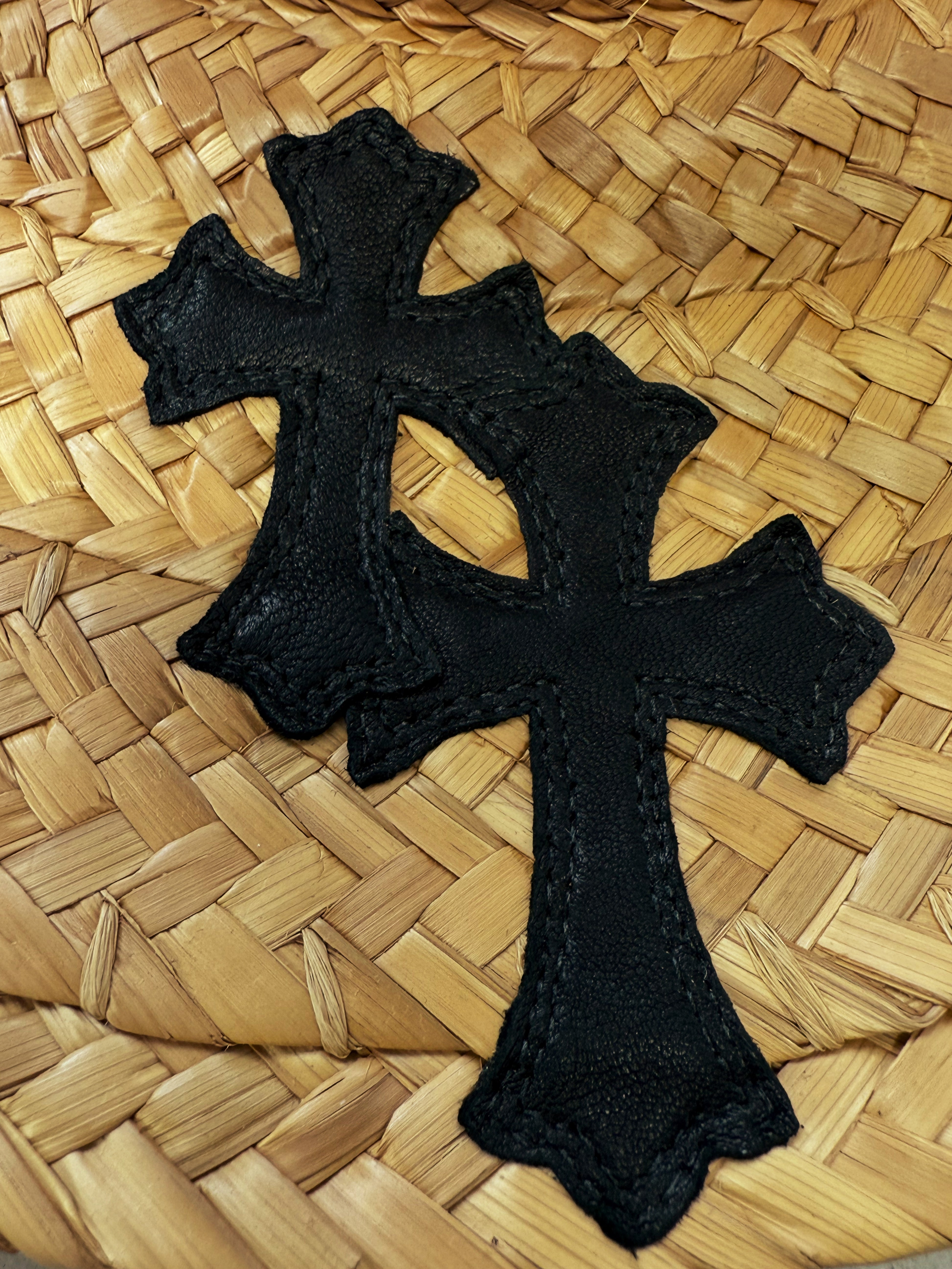 Chrome Hearts 14 Cross Patch .925 Silver Cross Straw Sun Hat