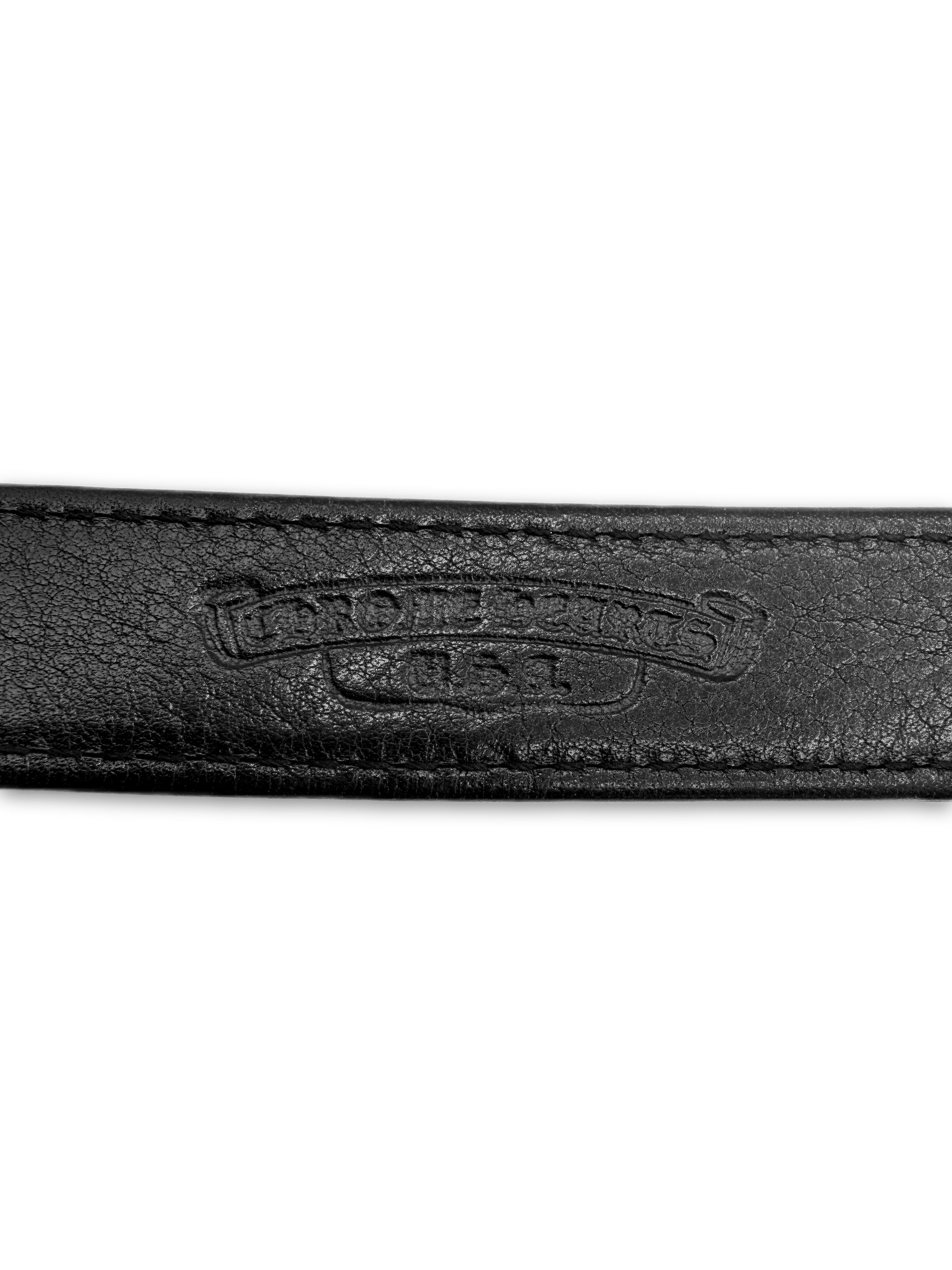 Chrome Hearts 1 inch Gunslinger .925 Silver Black Leather Belt