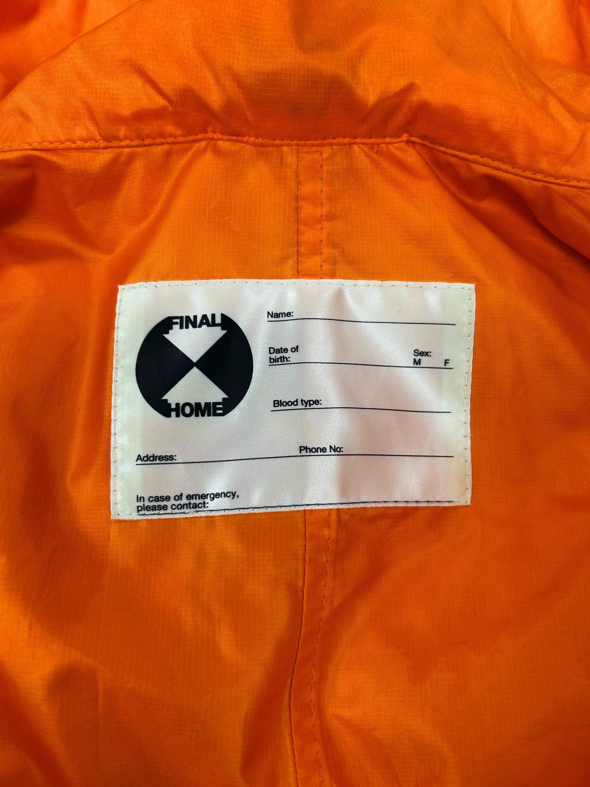 90s Final Home ‘Survival’ Multi Zip Orange Cargo Jacket