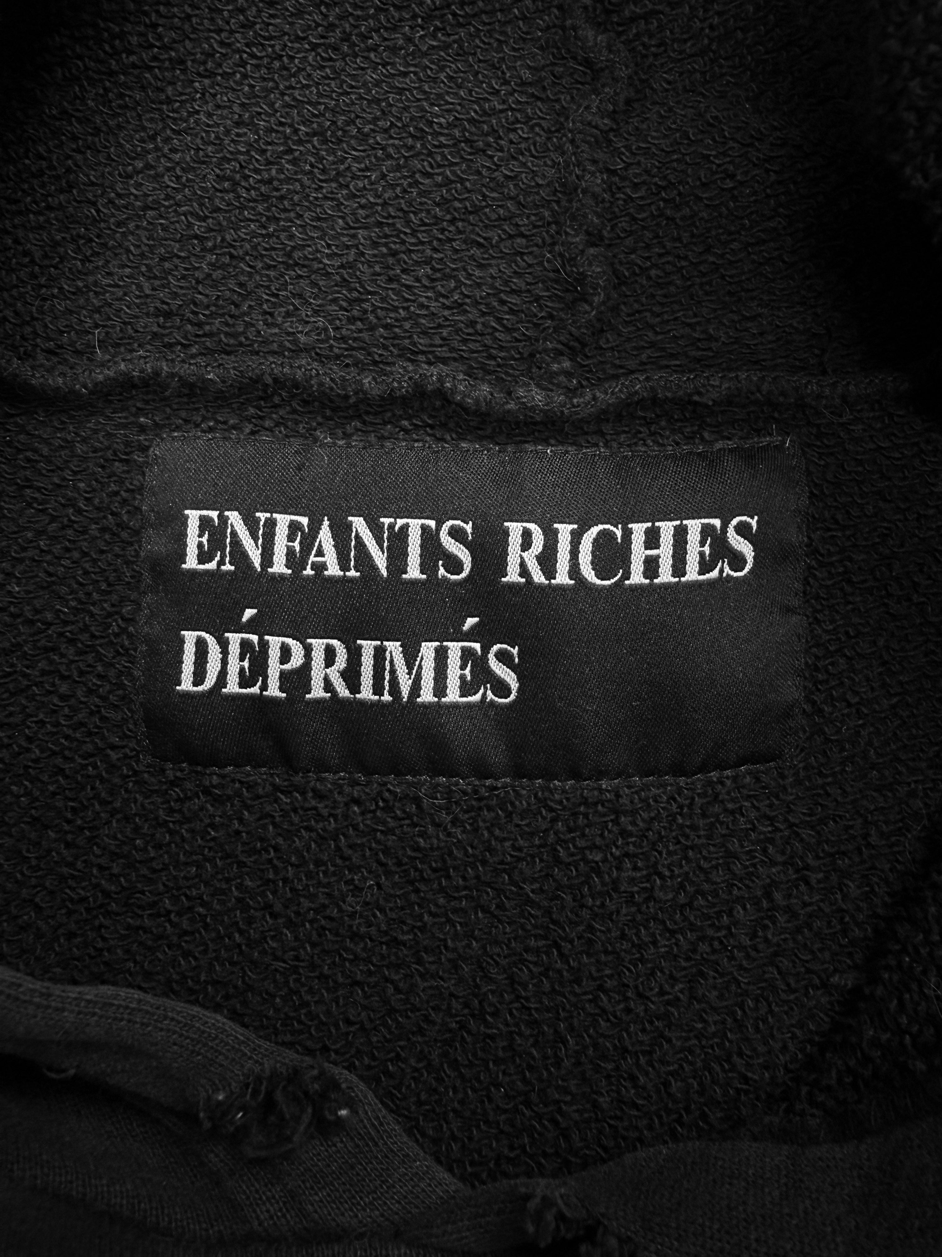 Enfants Riches Deprimes Hood Logo Patchwork Gun Shot Double Layered Hoodie