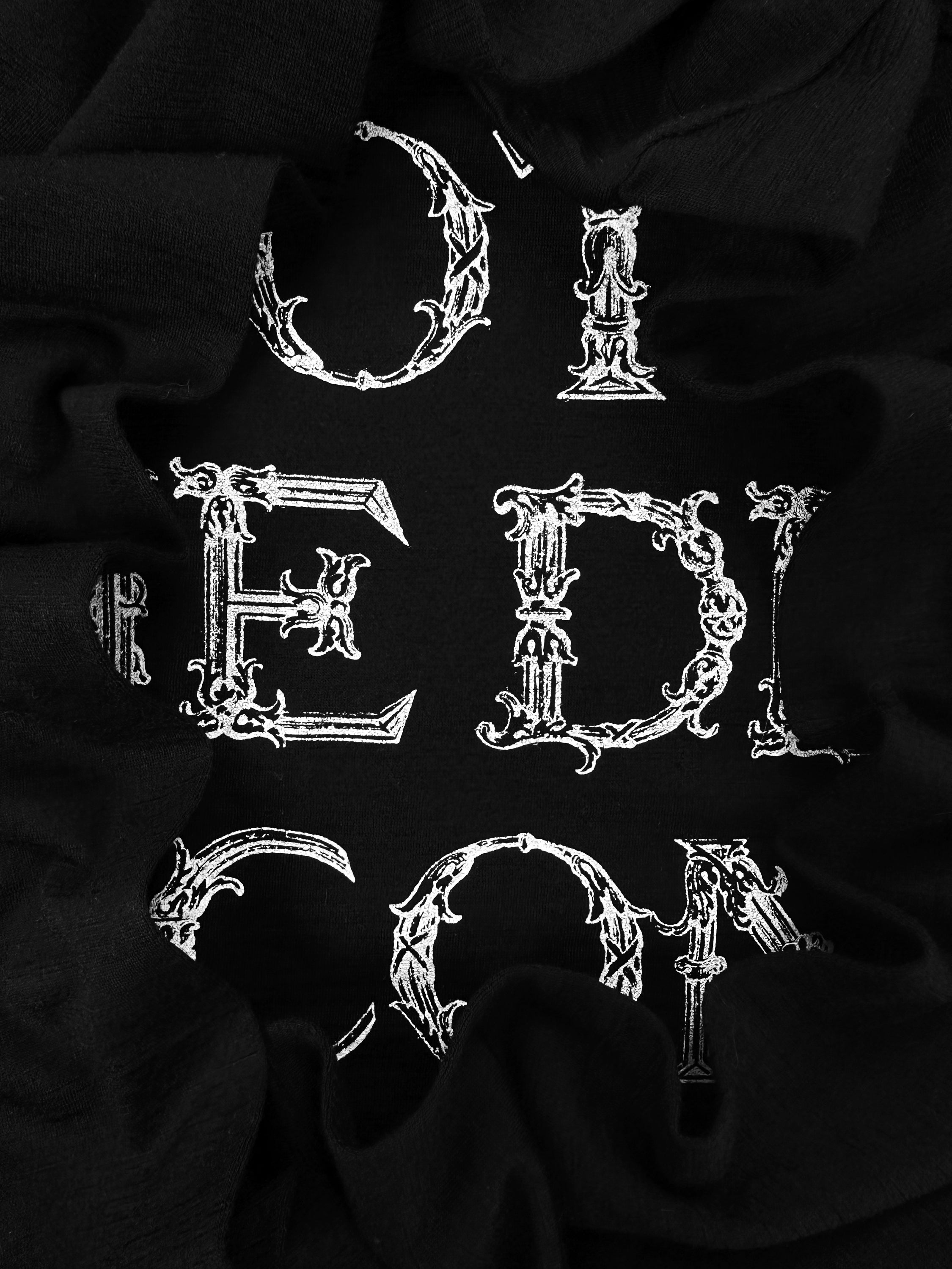 Comme des Garçons Gothic Script Black Long Sleeve Shirt