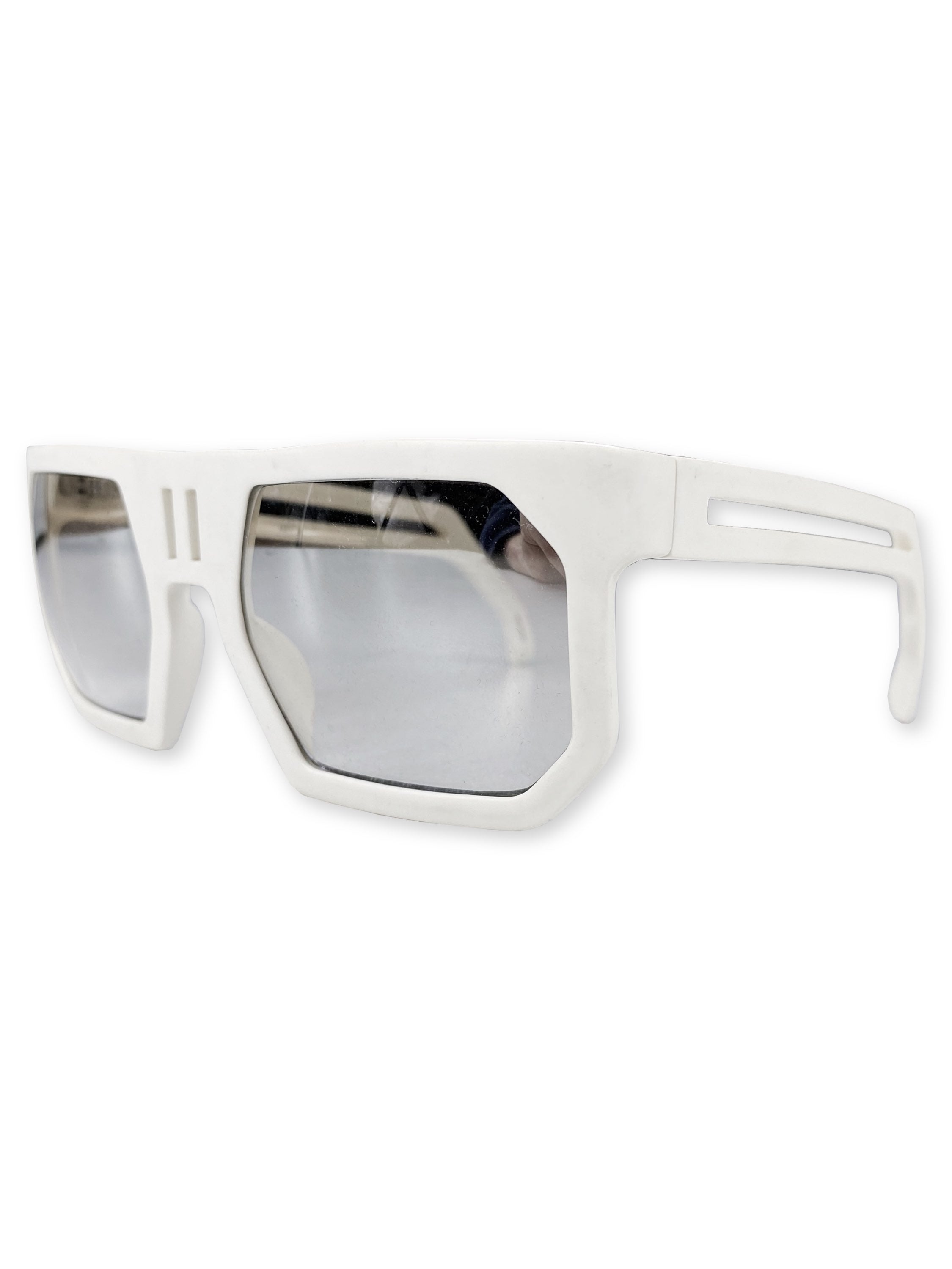 Boris Bidjan Sibran x Linda Farrow Cutout White Sunglasses