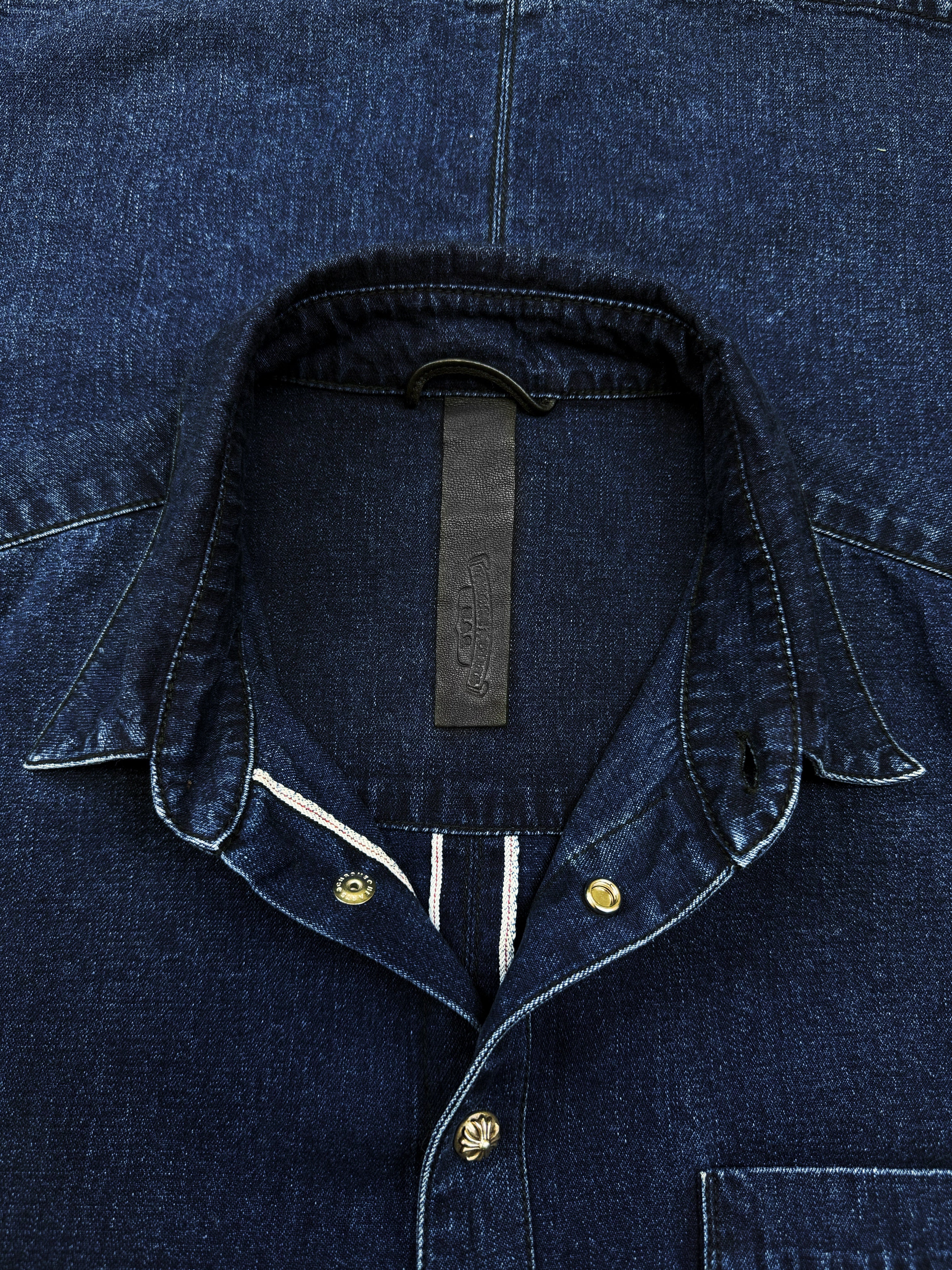 Chrome Hearts Loose Ends Cross Patch Selvedge Denim Shirt