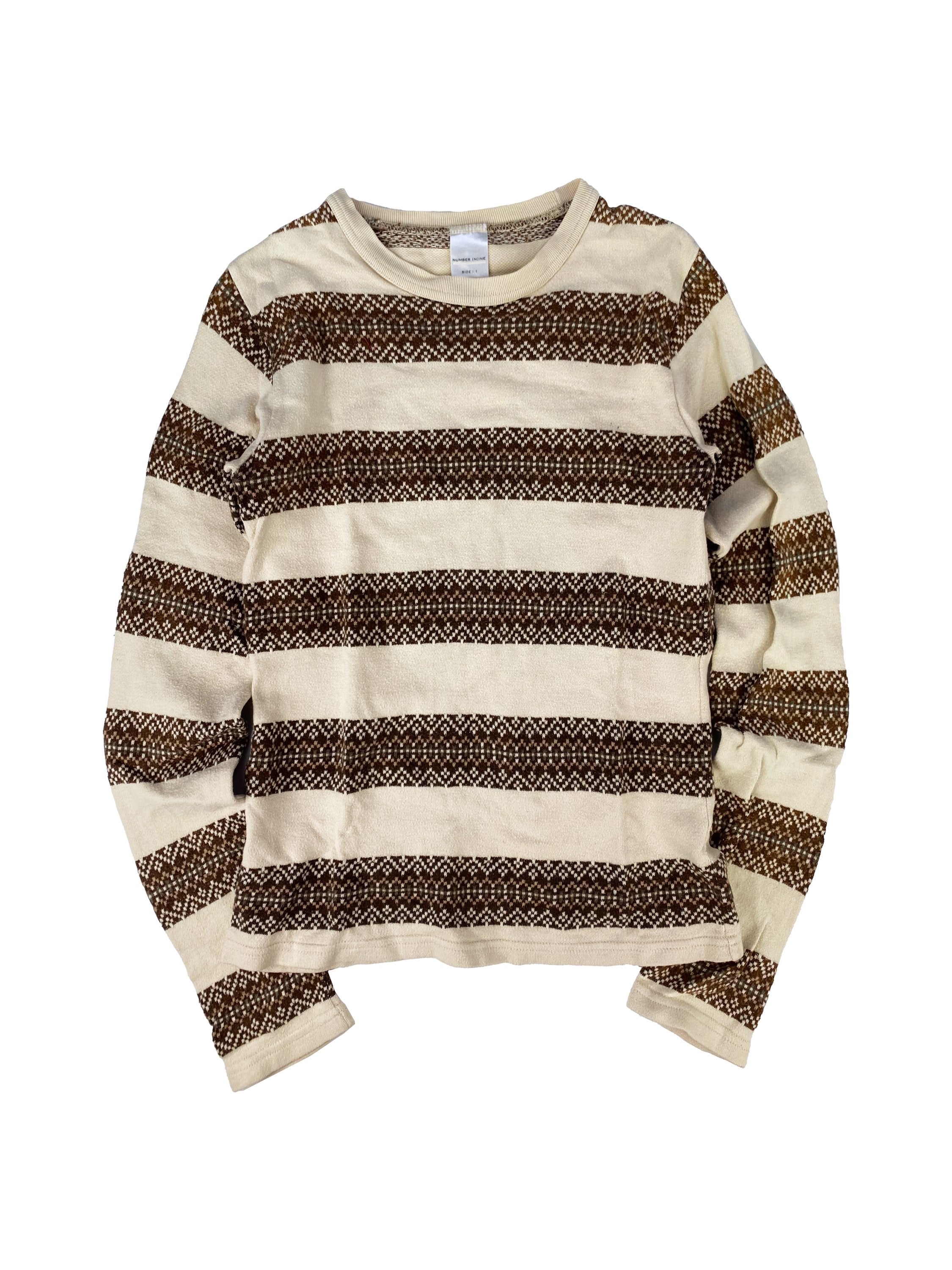 AW01 Number (N)ine Tribal Camo Striped Longsleeve Shirt