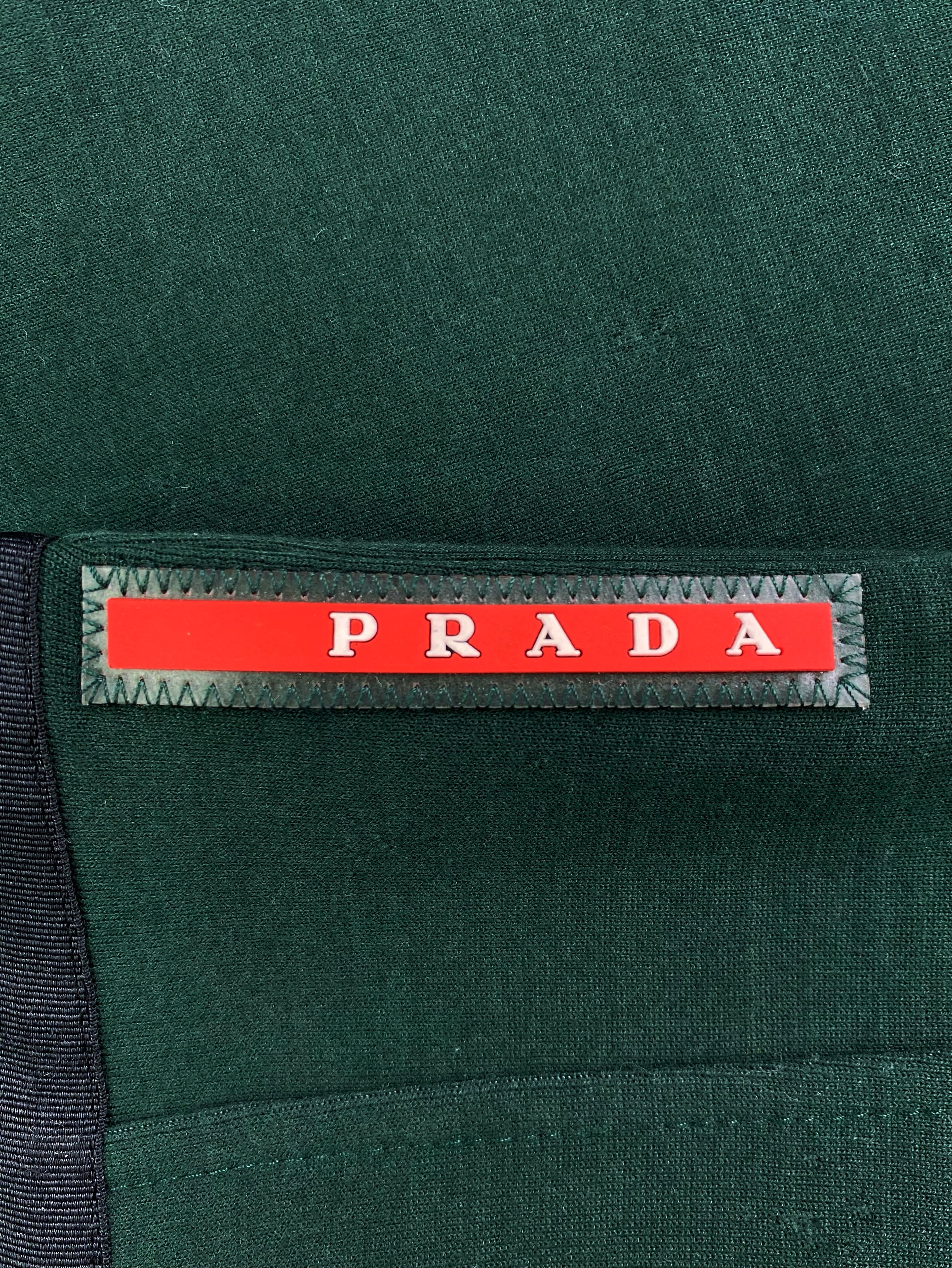 Prada Forest Green Nylon Lined Hoodie