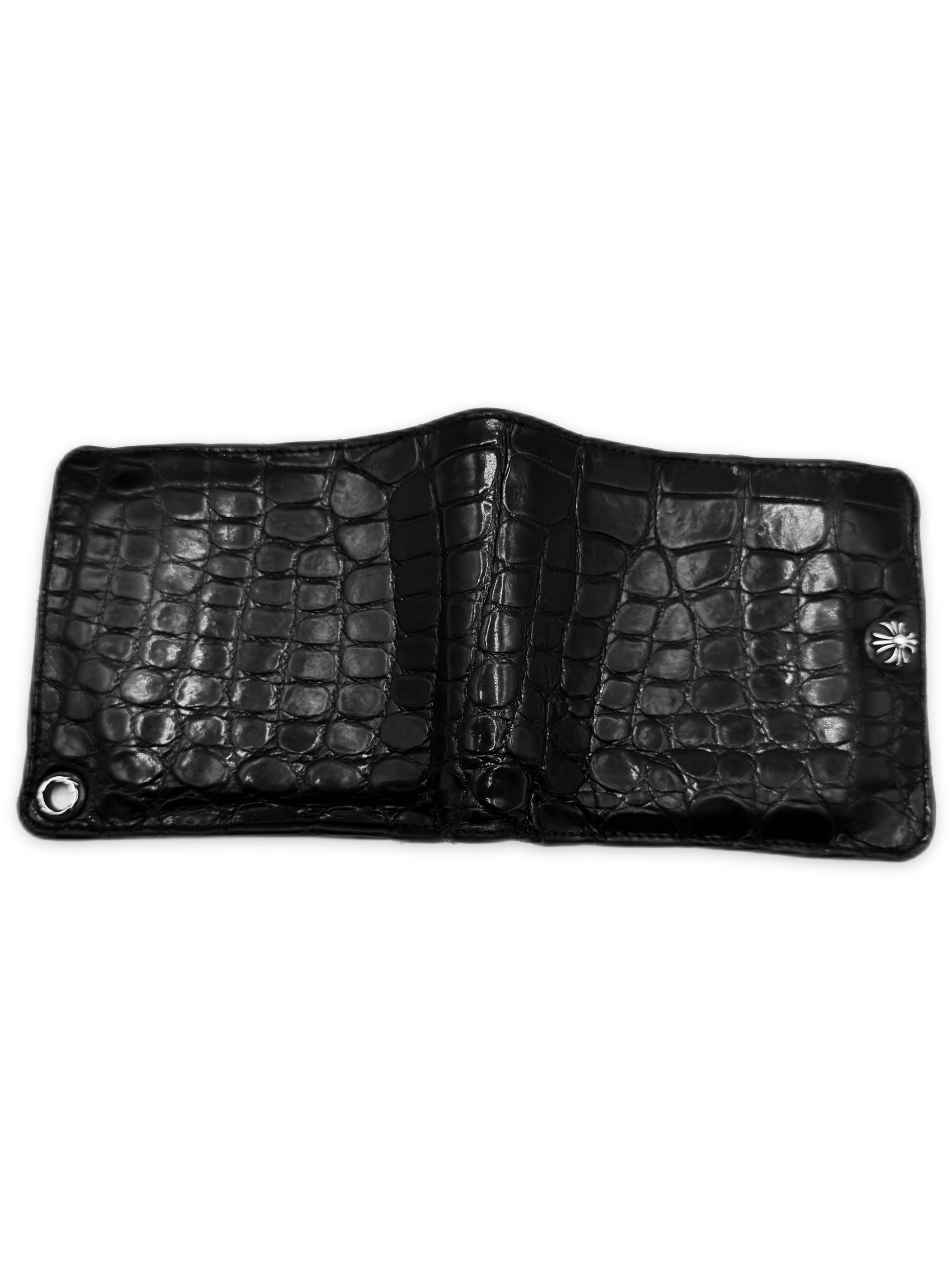 Chrome Hearts Alligator Black Leather Bifold Wallet