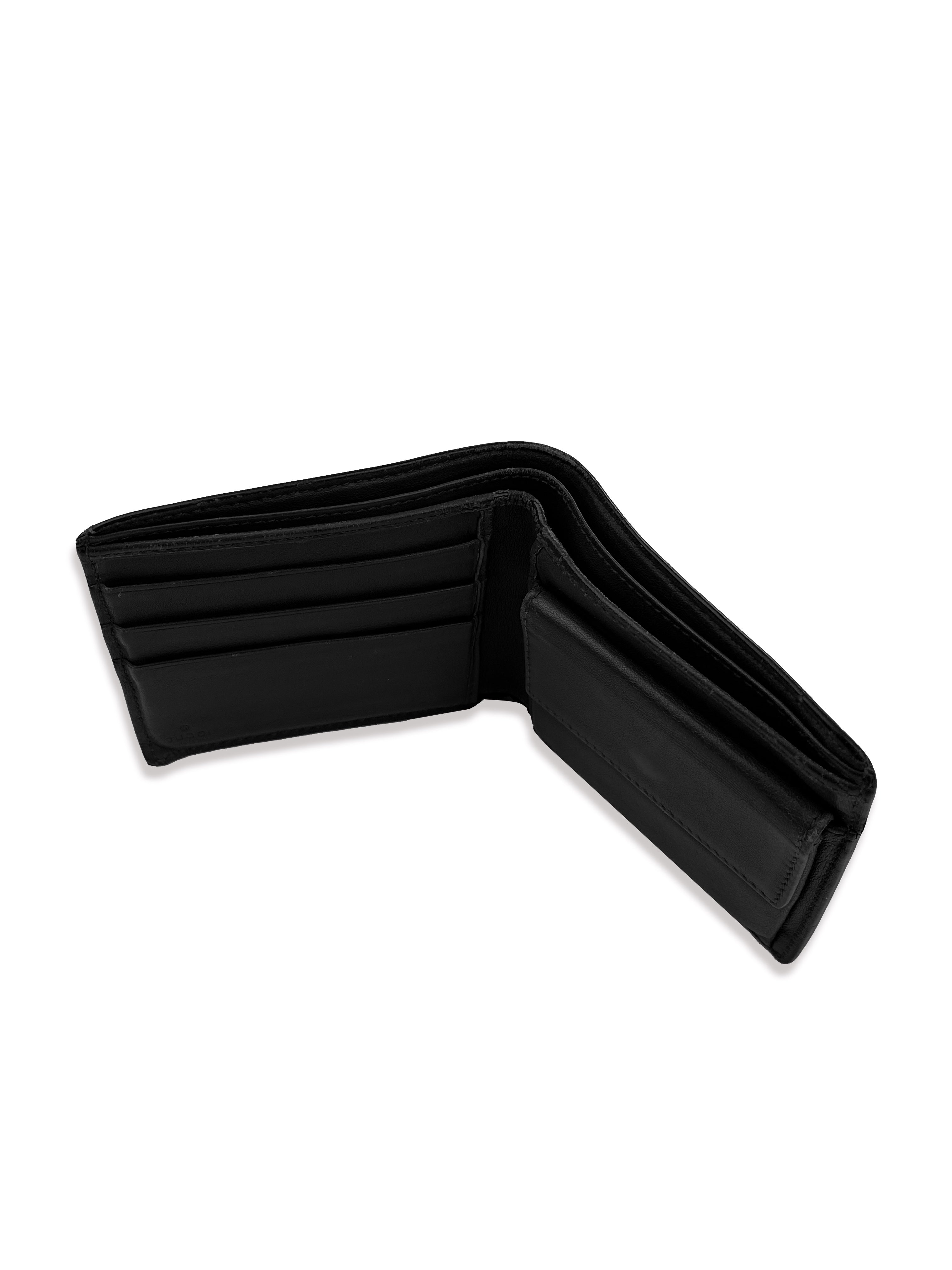 Gucci GG Black Monogram Embossed Bifold Wallet