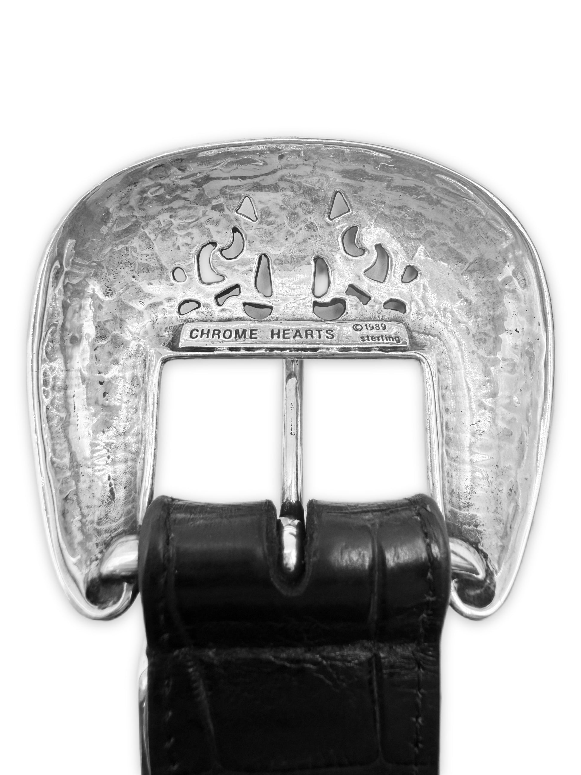 Chrome Hearts Alligator Leather 4 Piece .925 Silver Black Western Belt