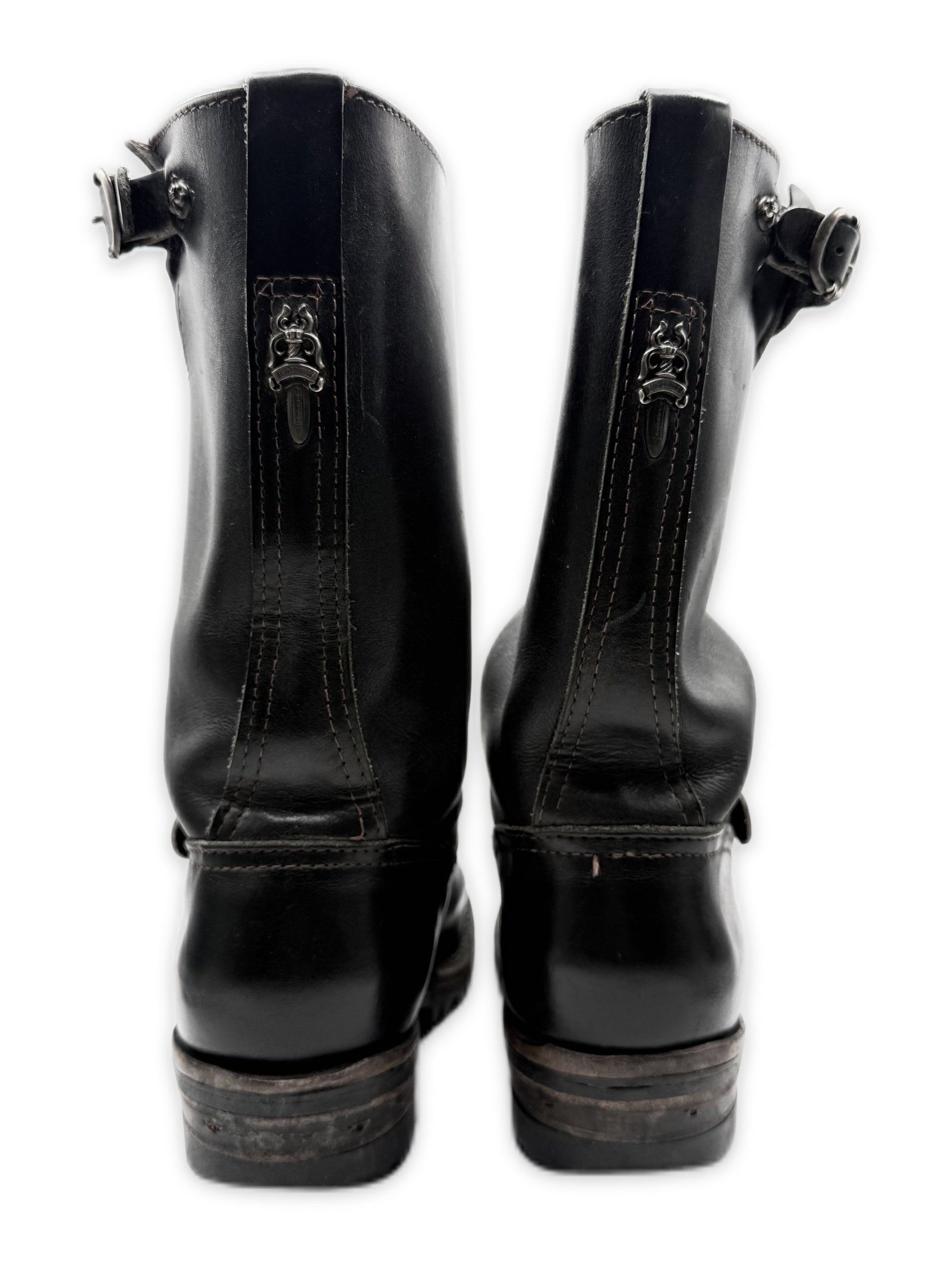 Chrome Hearts x Wesco Engineer Gunslinger Dagger Pendant Black Leather Boots