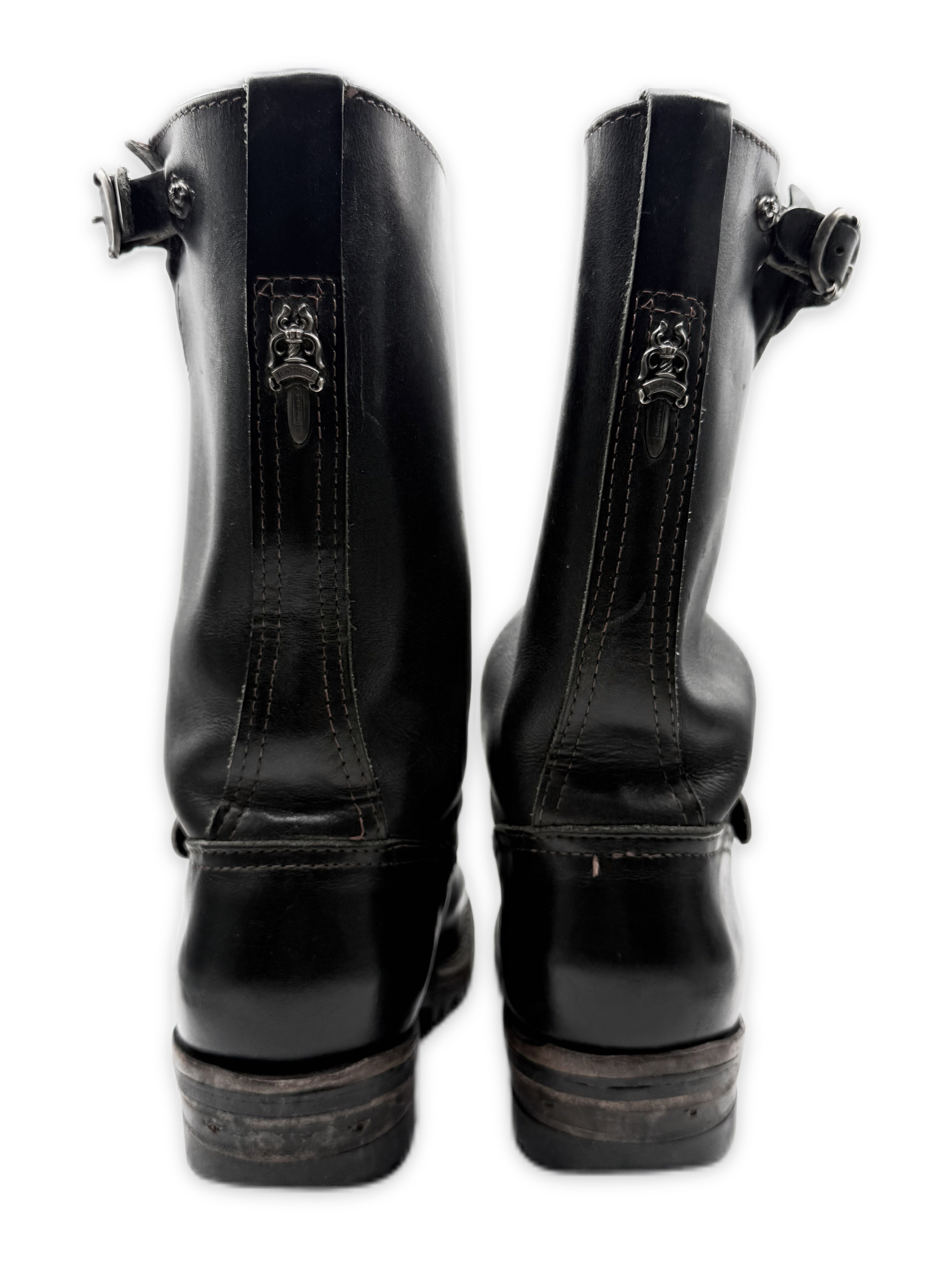 Chrome Hearts x Wesco Engineer Gunslinger Dagger Pendant Black Leather Boots