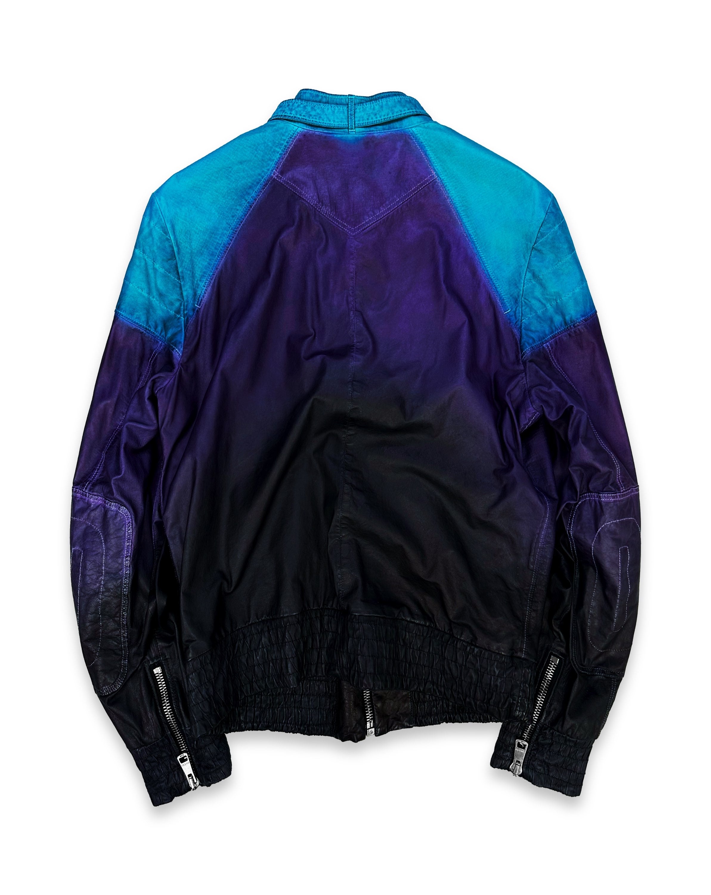 SS09 Gucci by Frida Giannini ‘Gradient’ High Collar Leather Biker Jacket