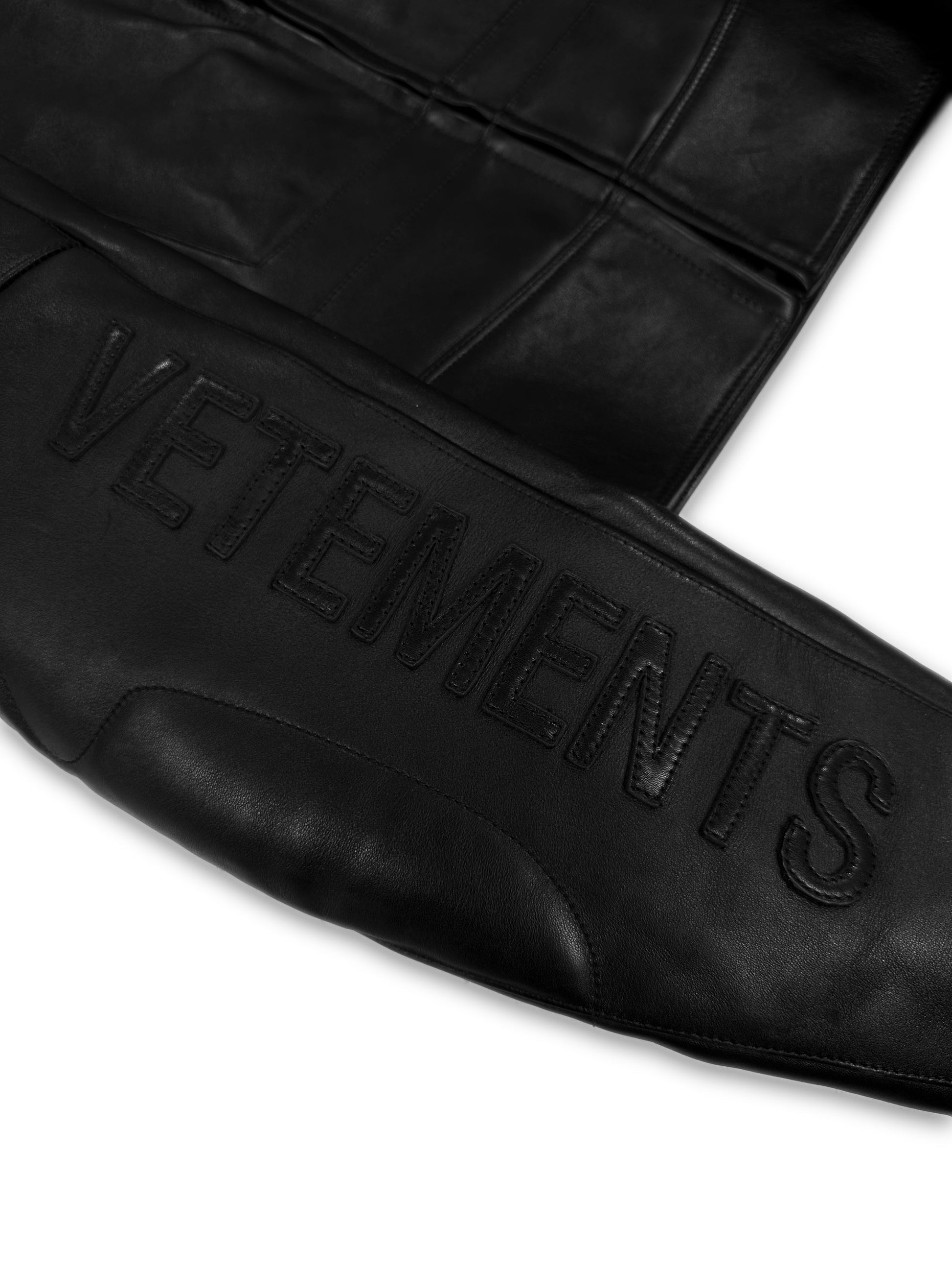 SS17 Vetements ‘Polizei’ Black Leather Moto Biker Jacket