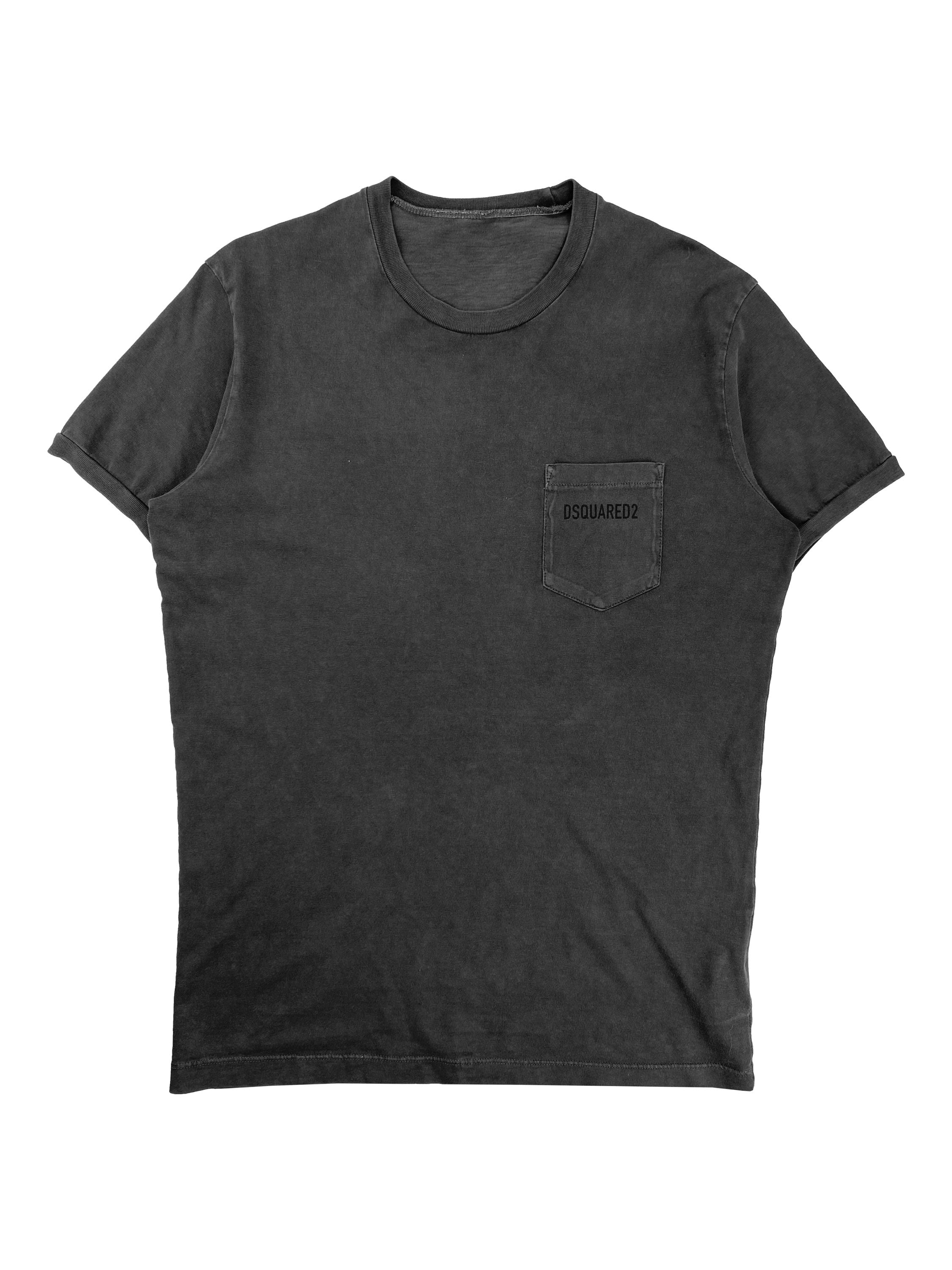 AW17 Dsquared2 Grey Embroidered Logo Pocket T-shirt