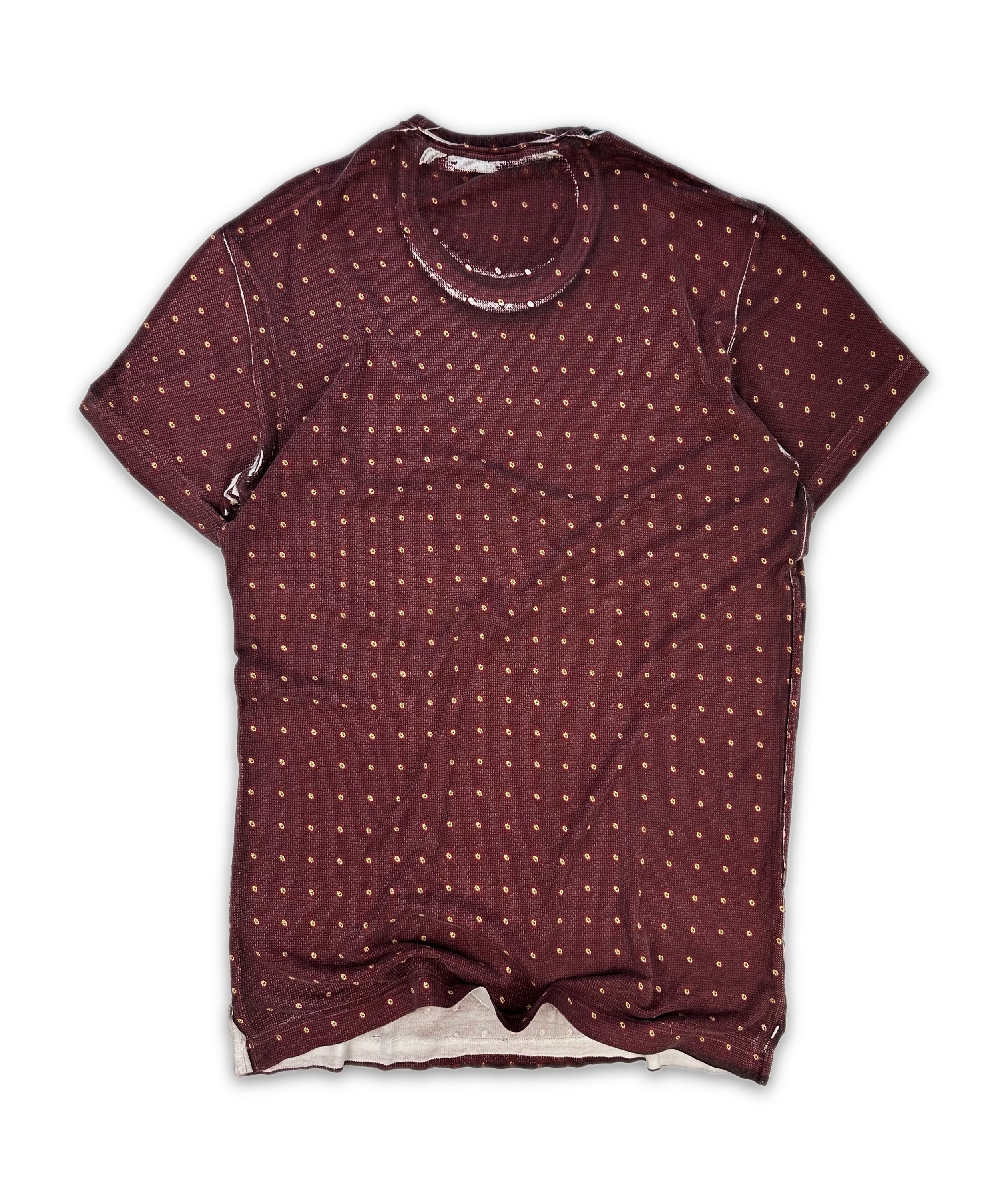 00s Dolce &amp; Gabbana ‘Trompe L’Oeil’ Burnt Red Dotted T-Shirt
