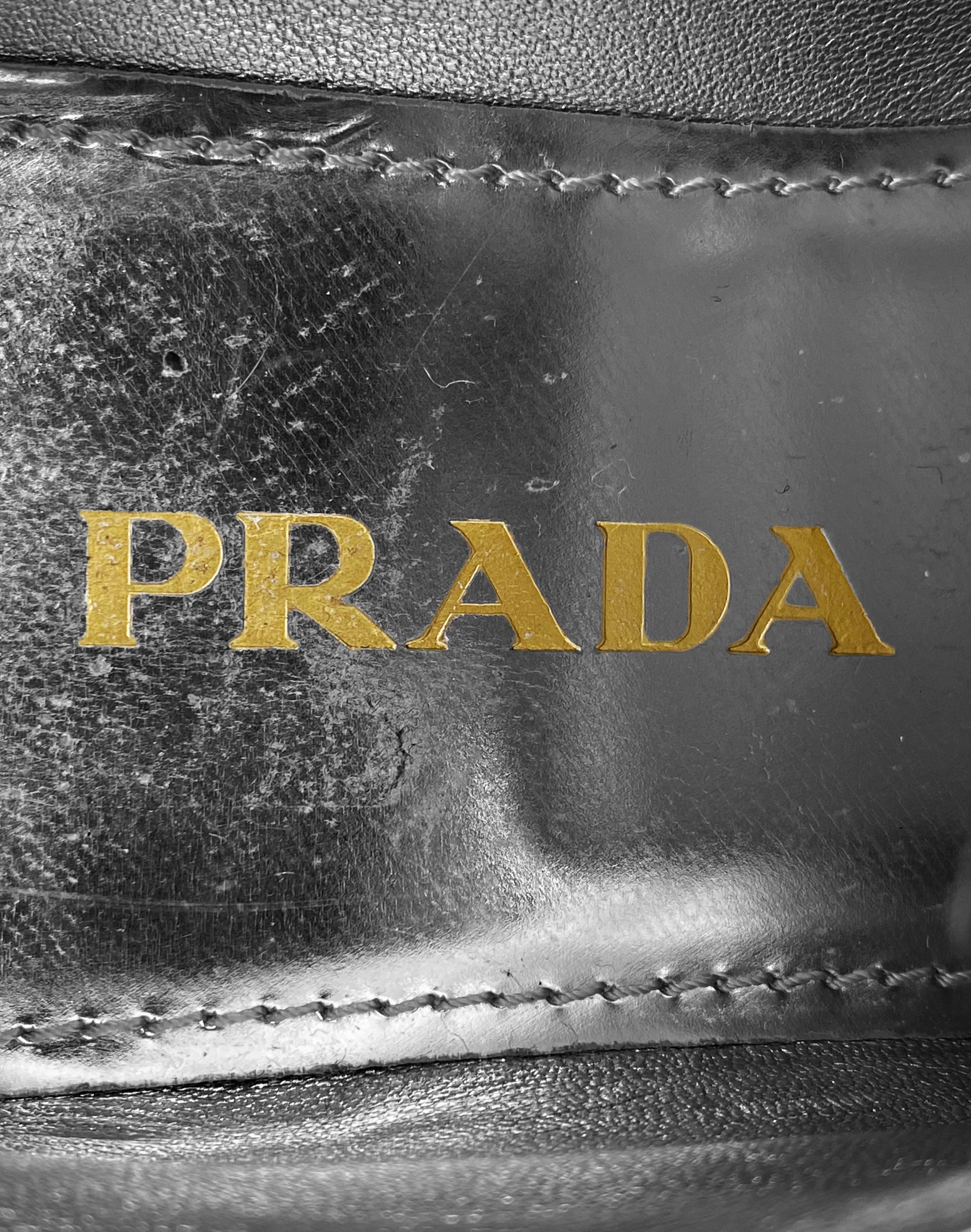 Prada Metallic Contrast Stitch Platfrom Sneakers
