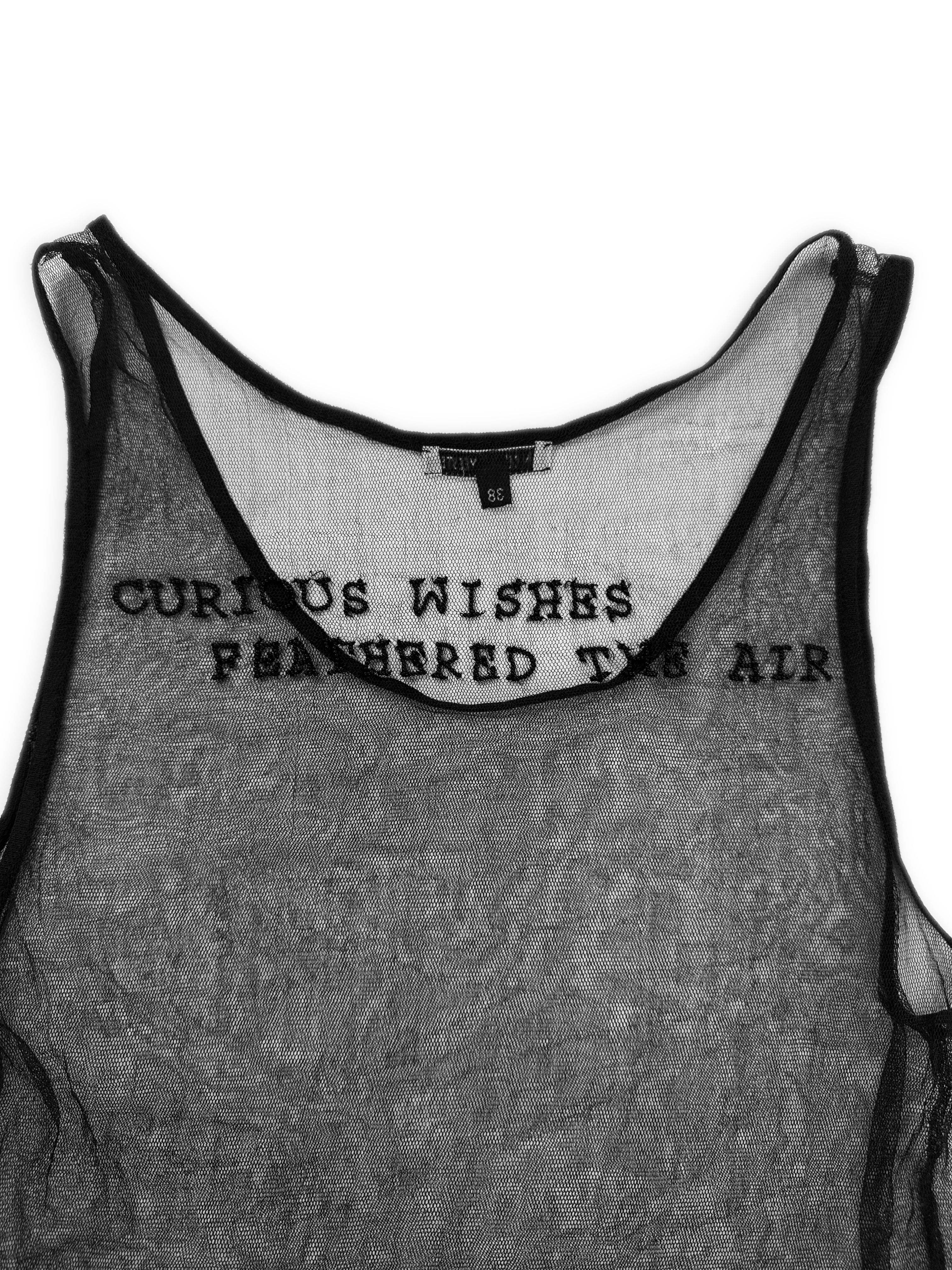 SS00 Ann Demeulemeester Patti Smith ‘Curious Wishes’ Beaded Sheer Tank Top