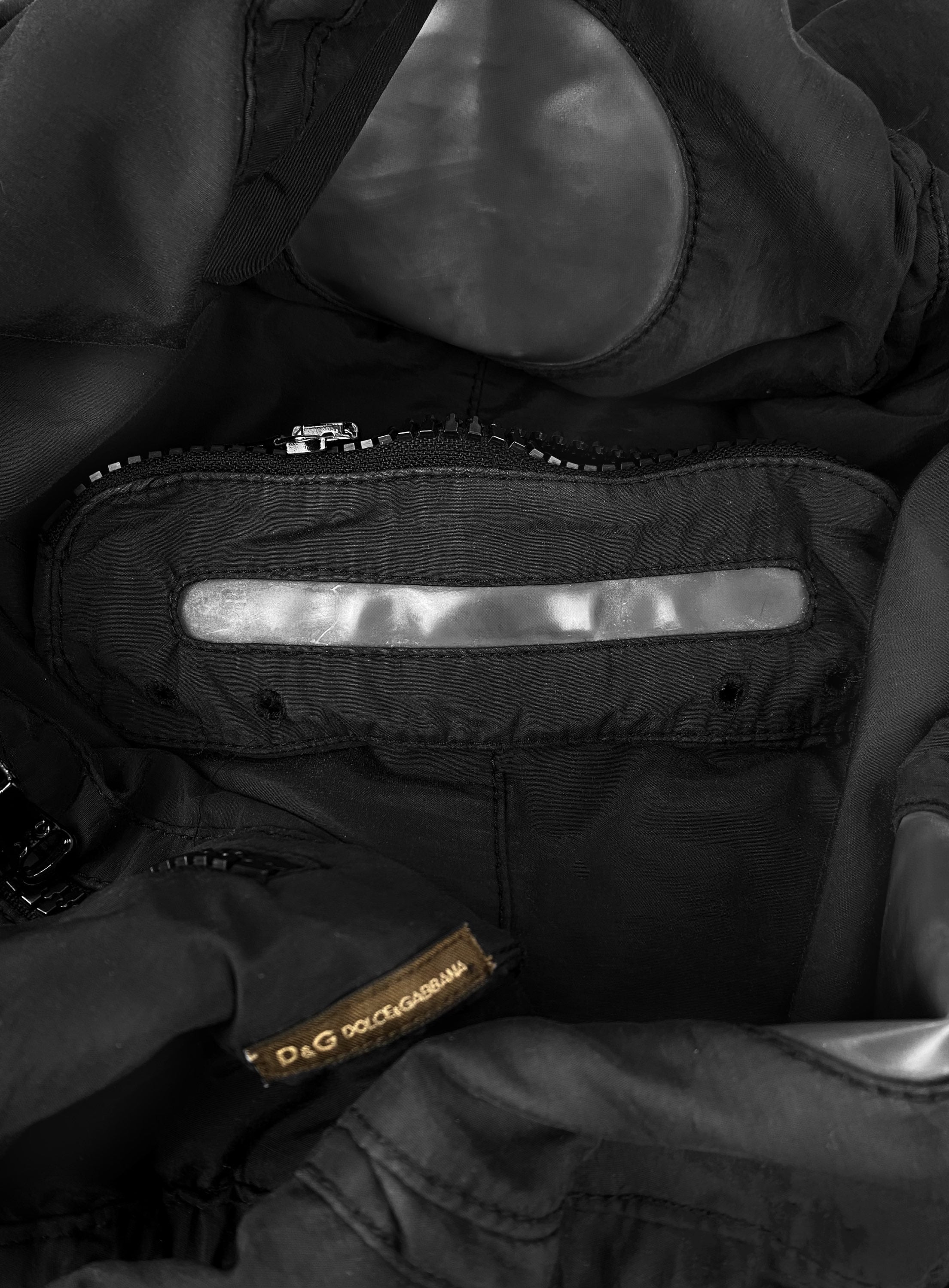 AW03 Dolce & Gabbana ‘Goggle’ Slate Black PVC Bomber Jacket