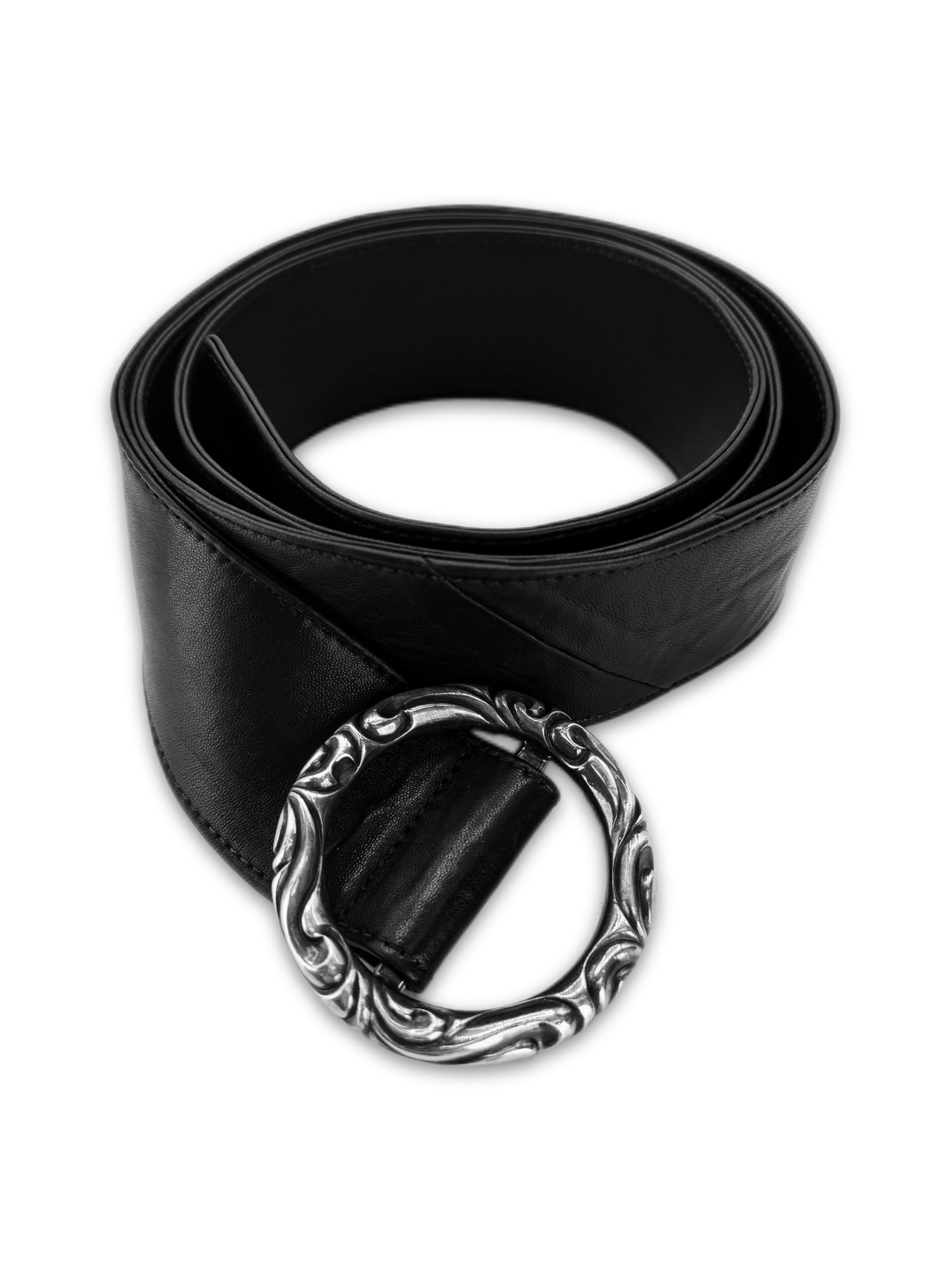 Chrome Hearts Scroll Buckle .925 Silver Leather Belt