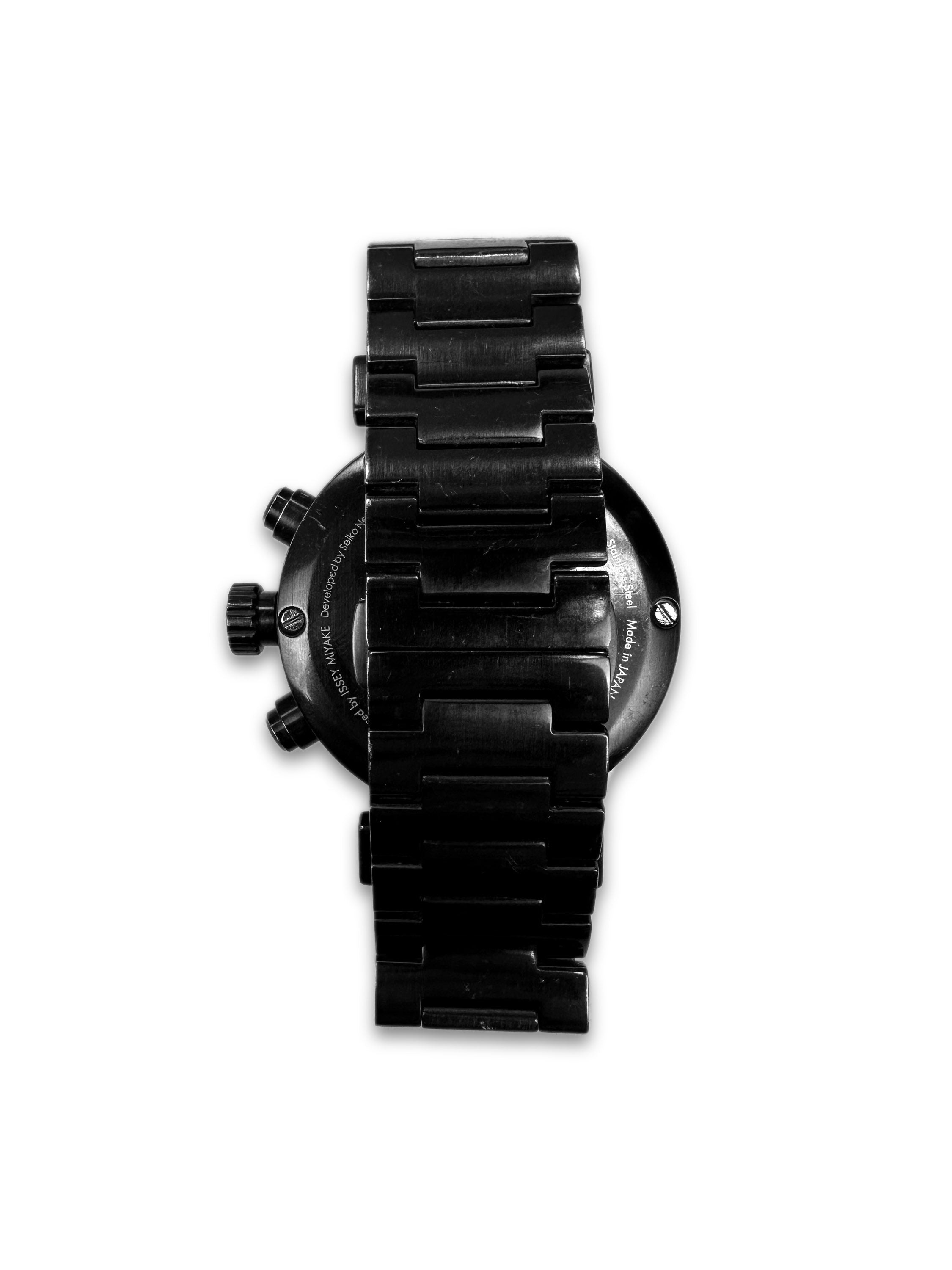 90s Issey Miyake by Satoshi Wada Black Triple Chronograph Watch