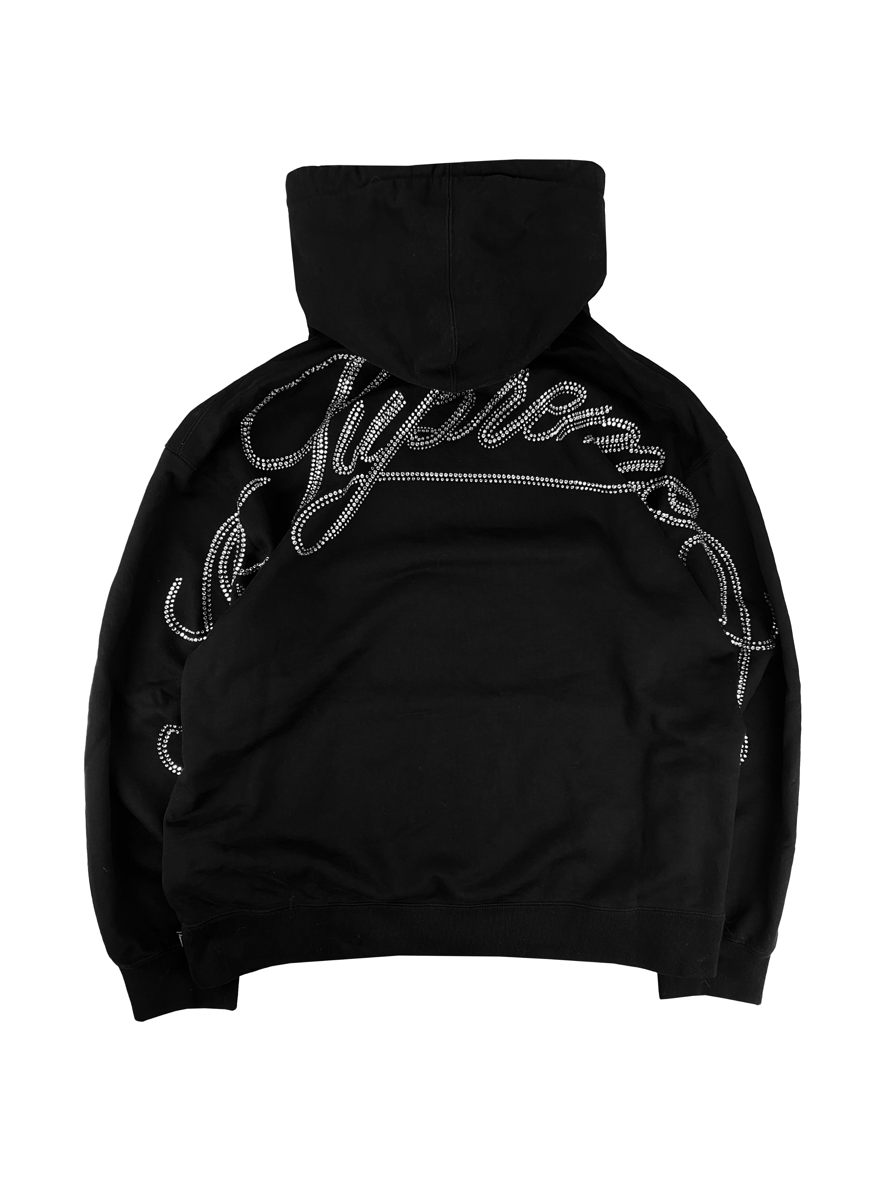 Supreme Swarovski Crystal Cursive Logo Heavyweight Hoodie