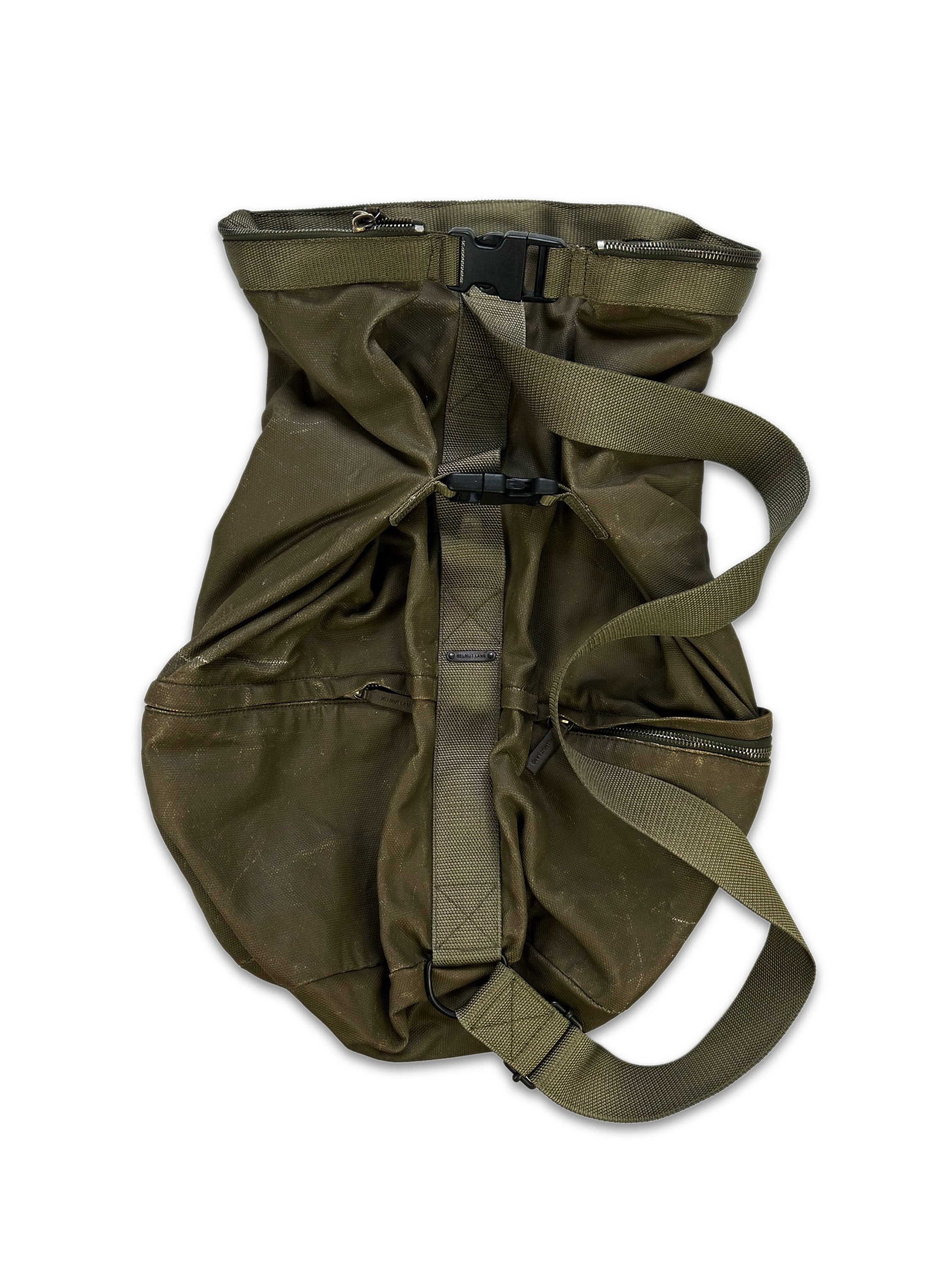 AW99 Helmut Lang Olive Green Multi Closure Duffle Bag