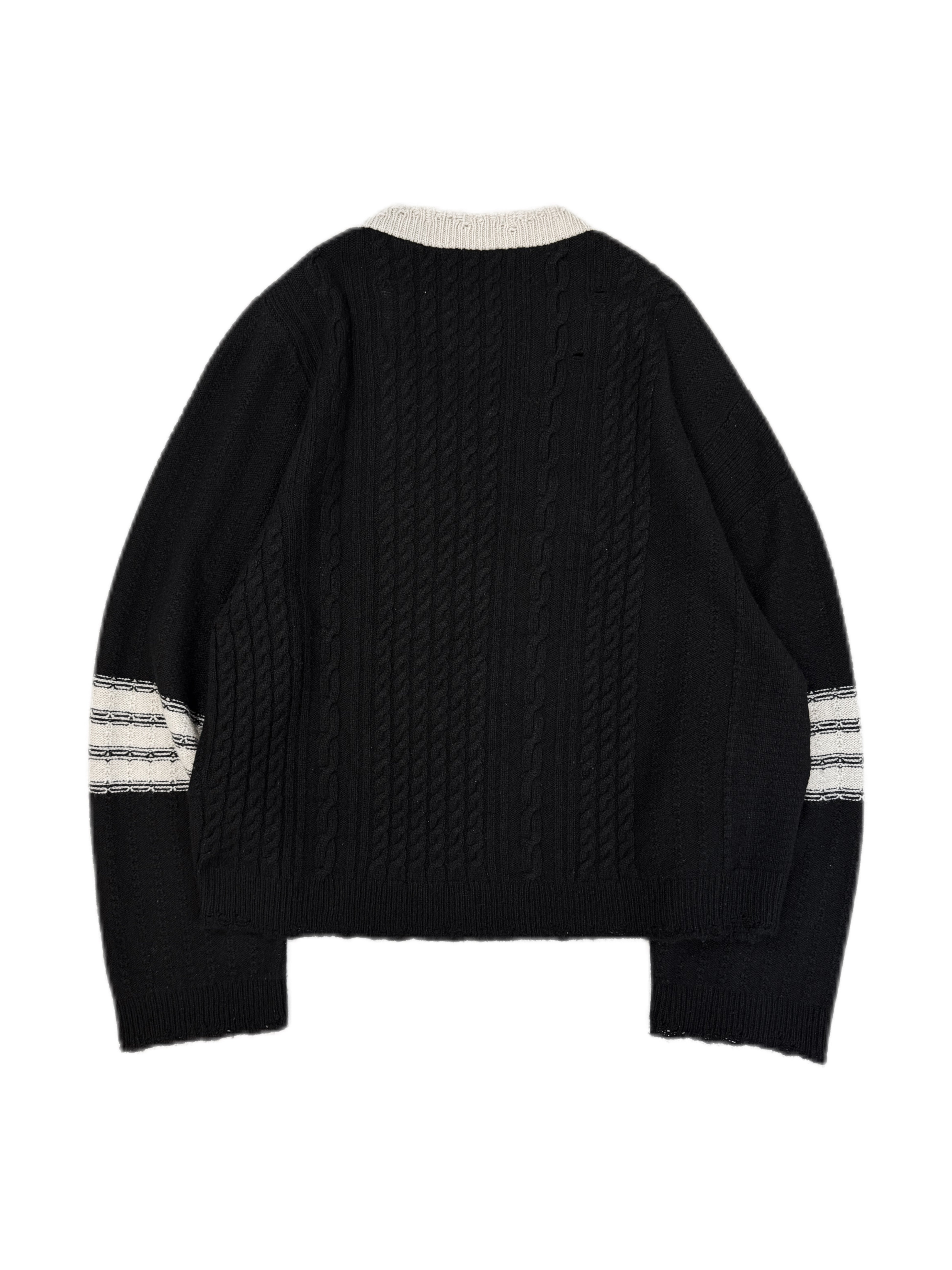 Enfants Riches Deprimes Loro Piana Asymmetric Striped Knit Sweater