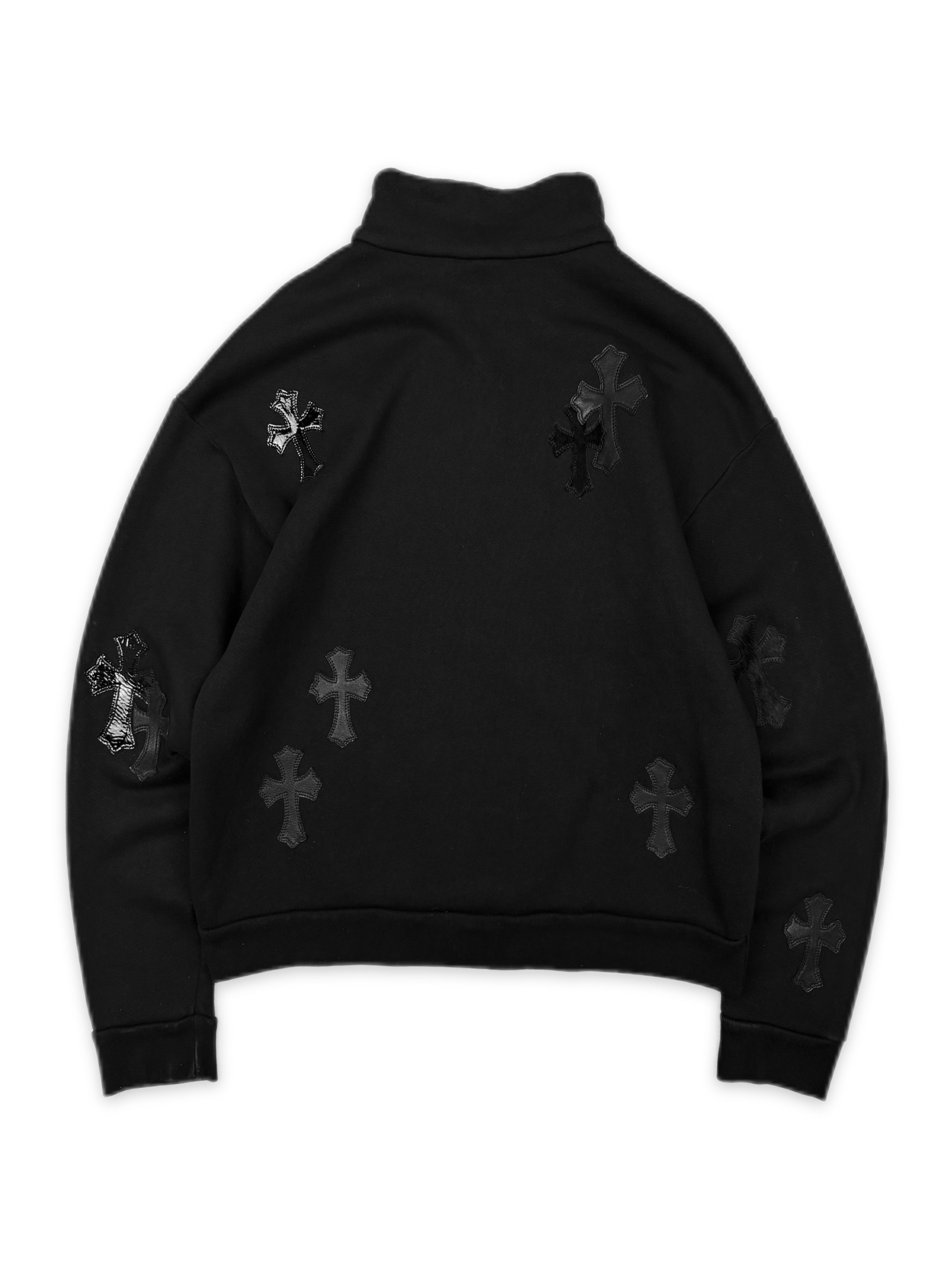 Chrome Hearts Pony / Patent Leather 22 Patch Quarter Zip Sweater