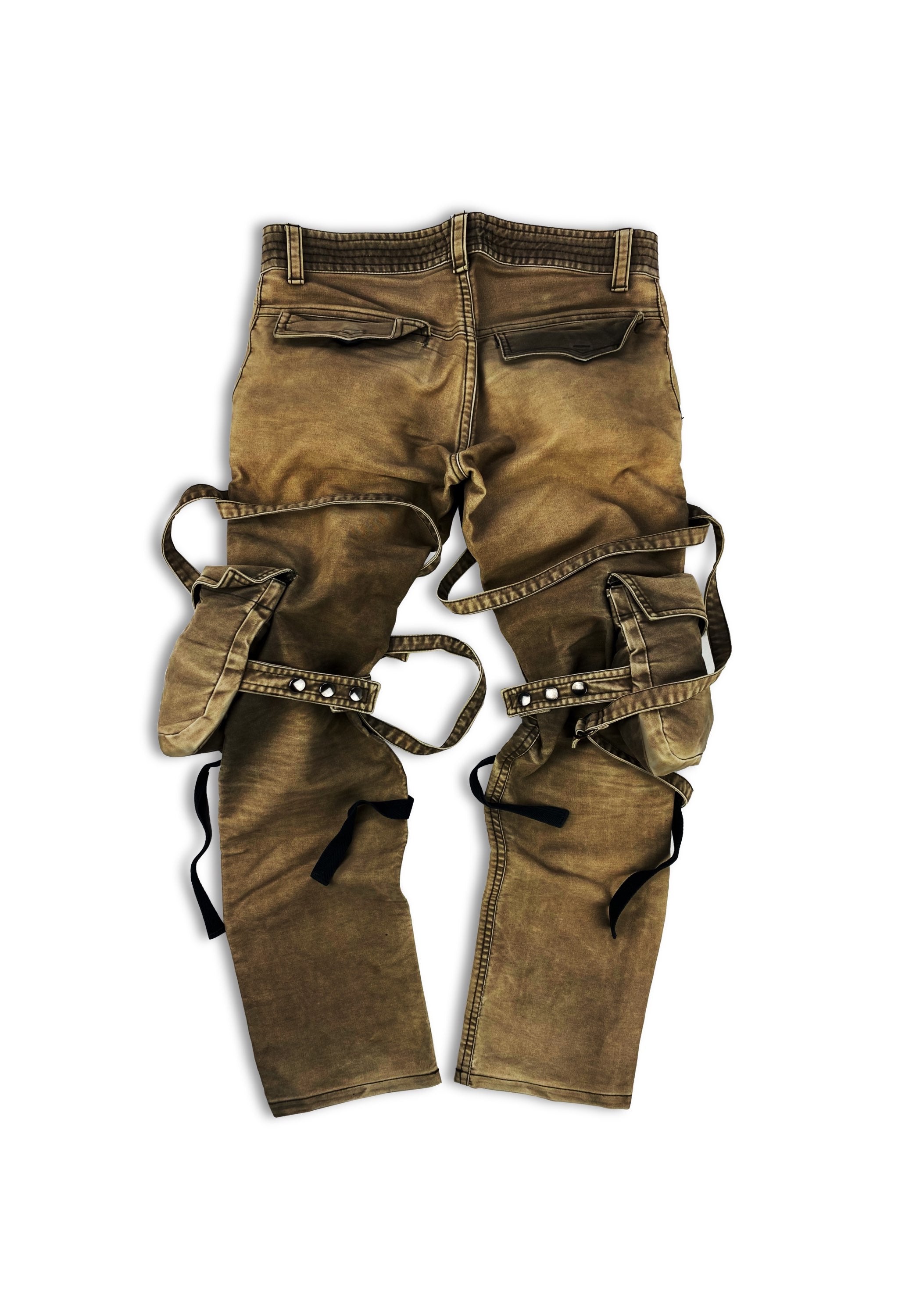 90s Yasuyuki Ishii ‘Bondage’ Strap Reinforced Denim Cargo Pants