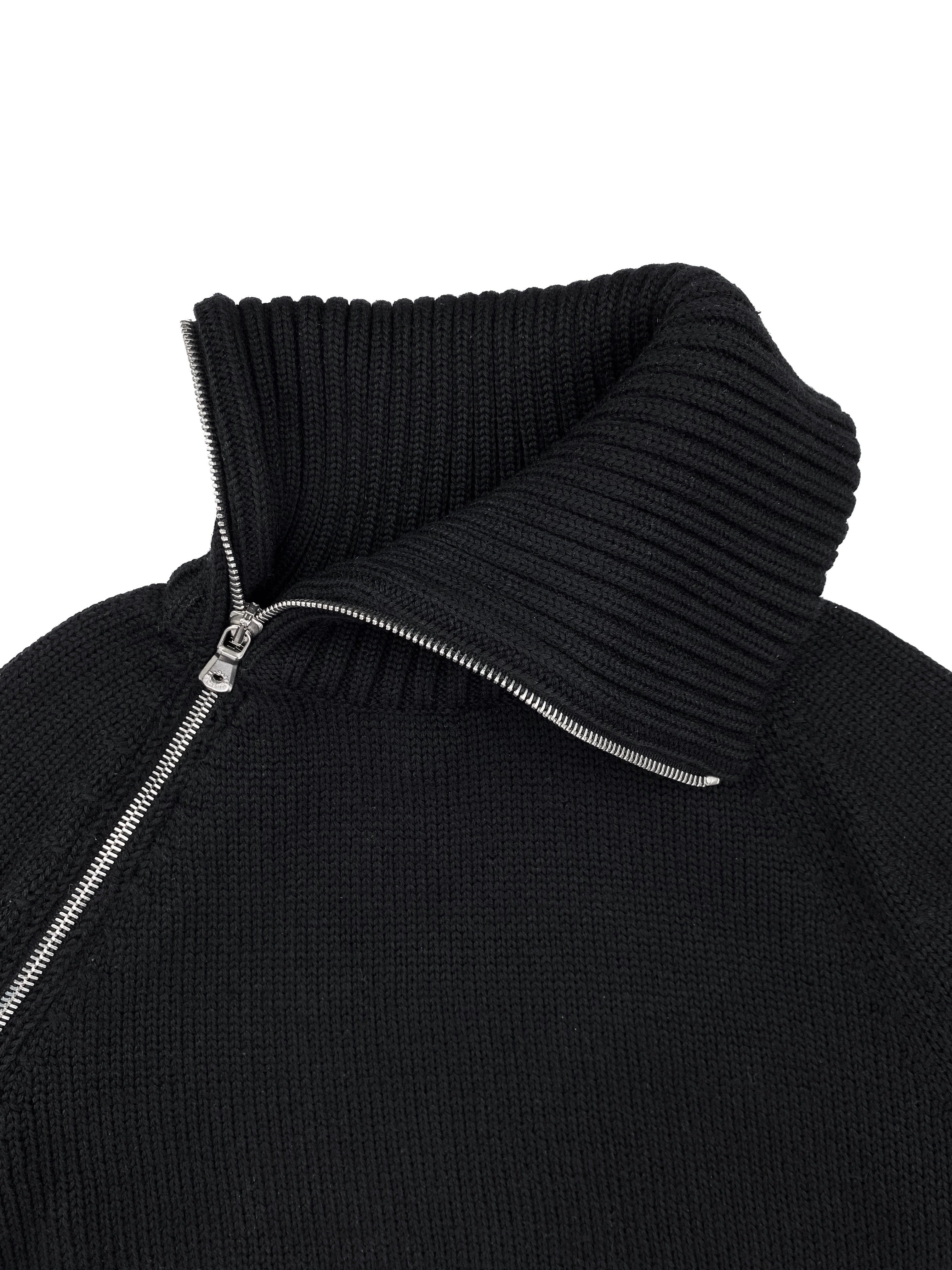 AW03 Dolce &amp; Gabbana Spiral Zip Heavy Weave Knitted Turtleneck